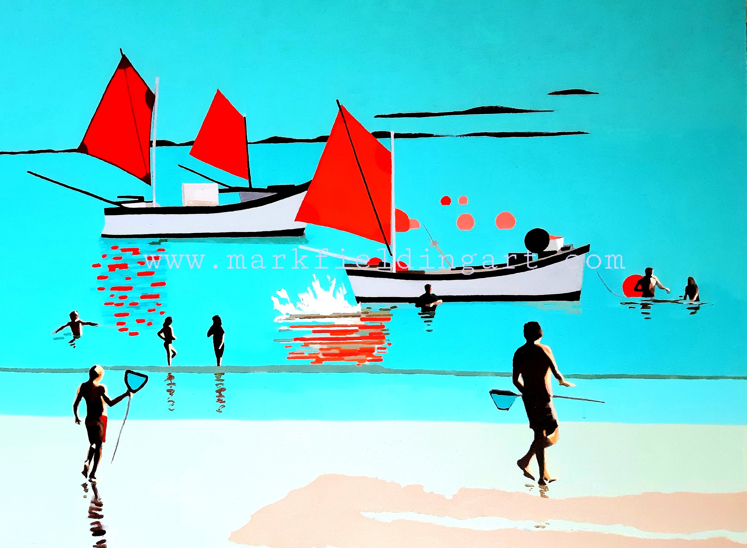 'Summer Beach, Cornwall ' fine art print.jpg