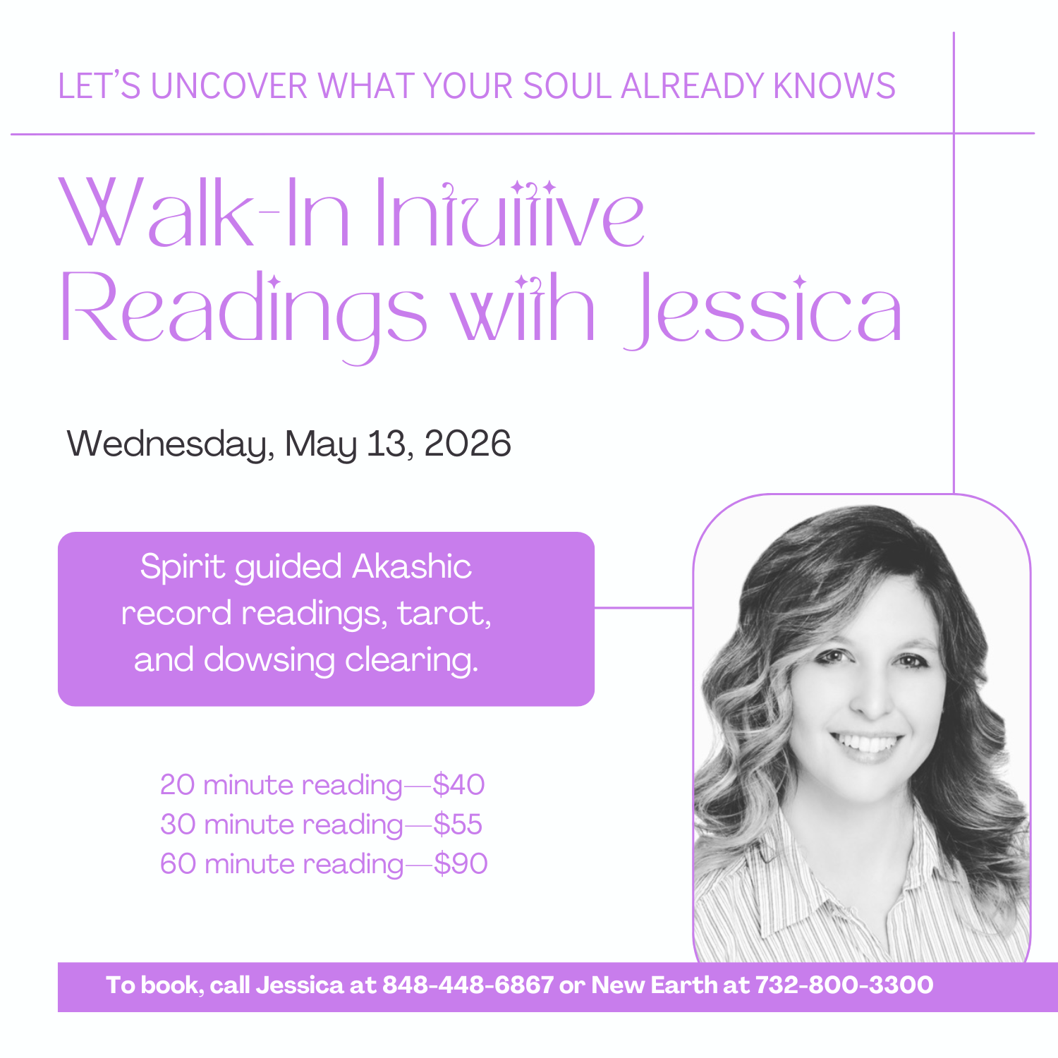 Walk-In Intuitive Readings with Jessica