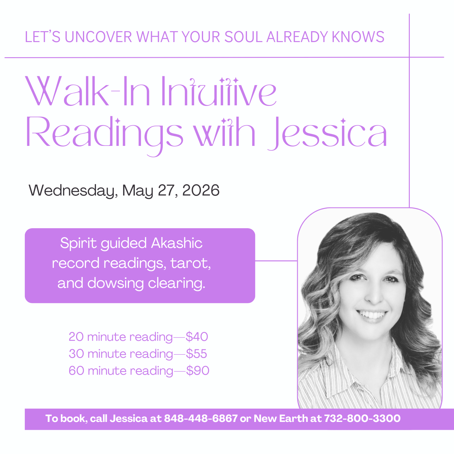 Walk-In Intuitive Readings with Jessica