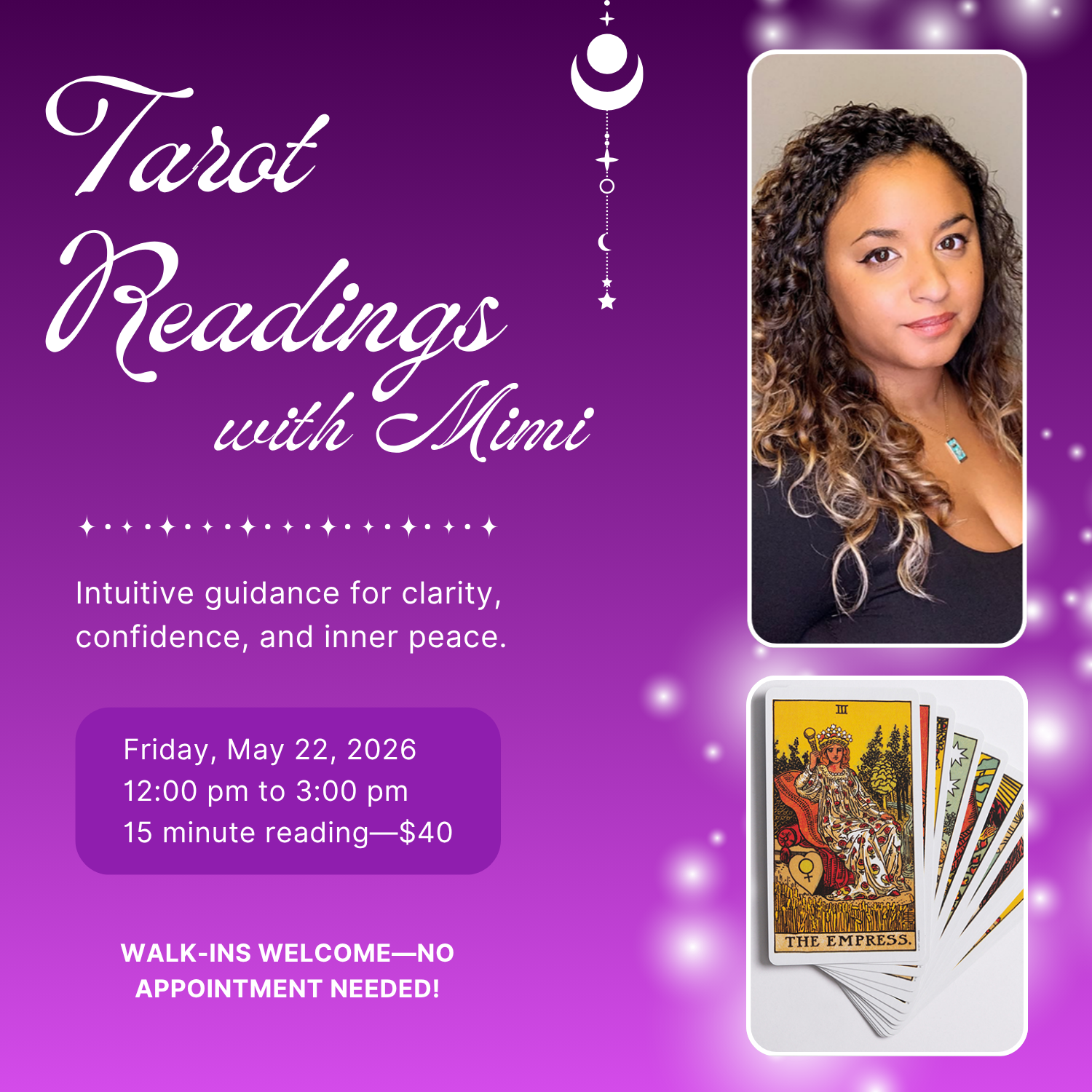 Walk-In Tarot Readings with Mimi