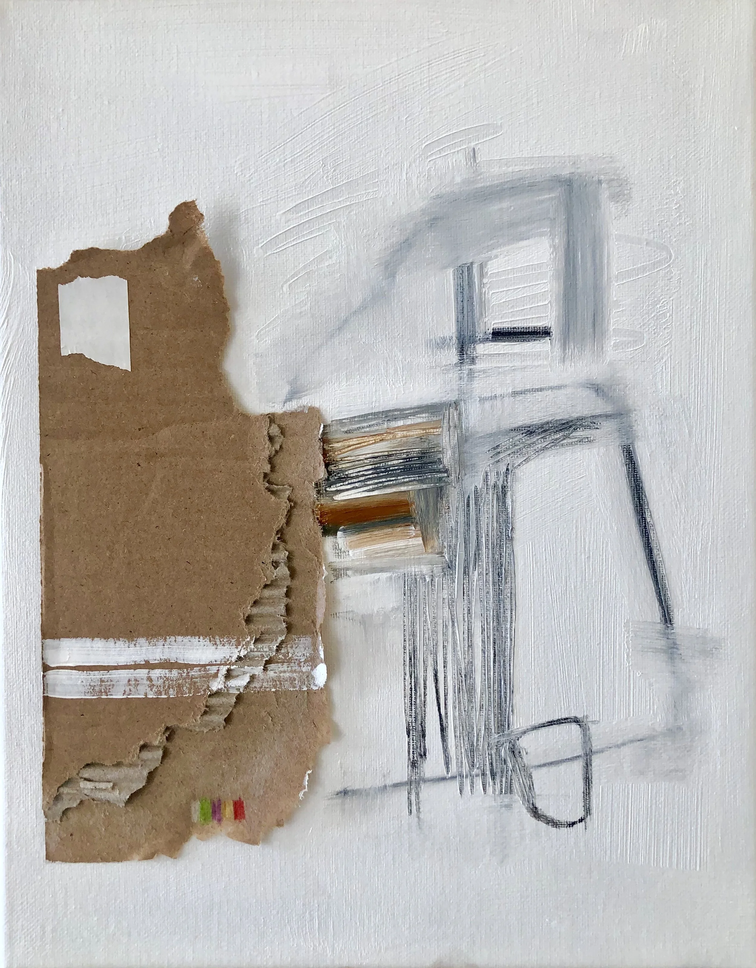 White Paneling, 2019. 11 x 14 in. Mixed Media on Canvas. $100