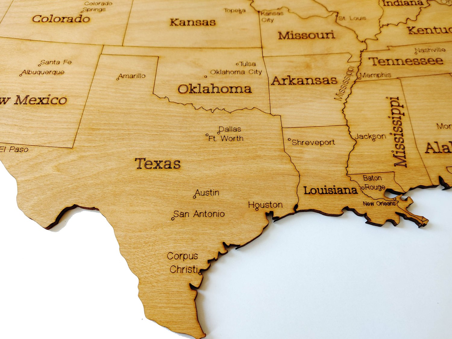 United States Wood Map — Meridian Maps