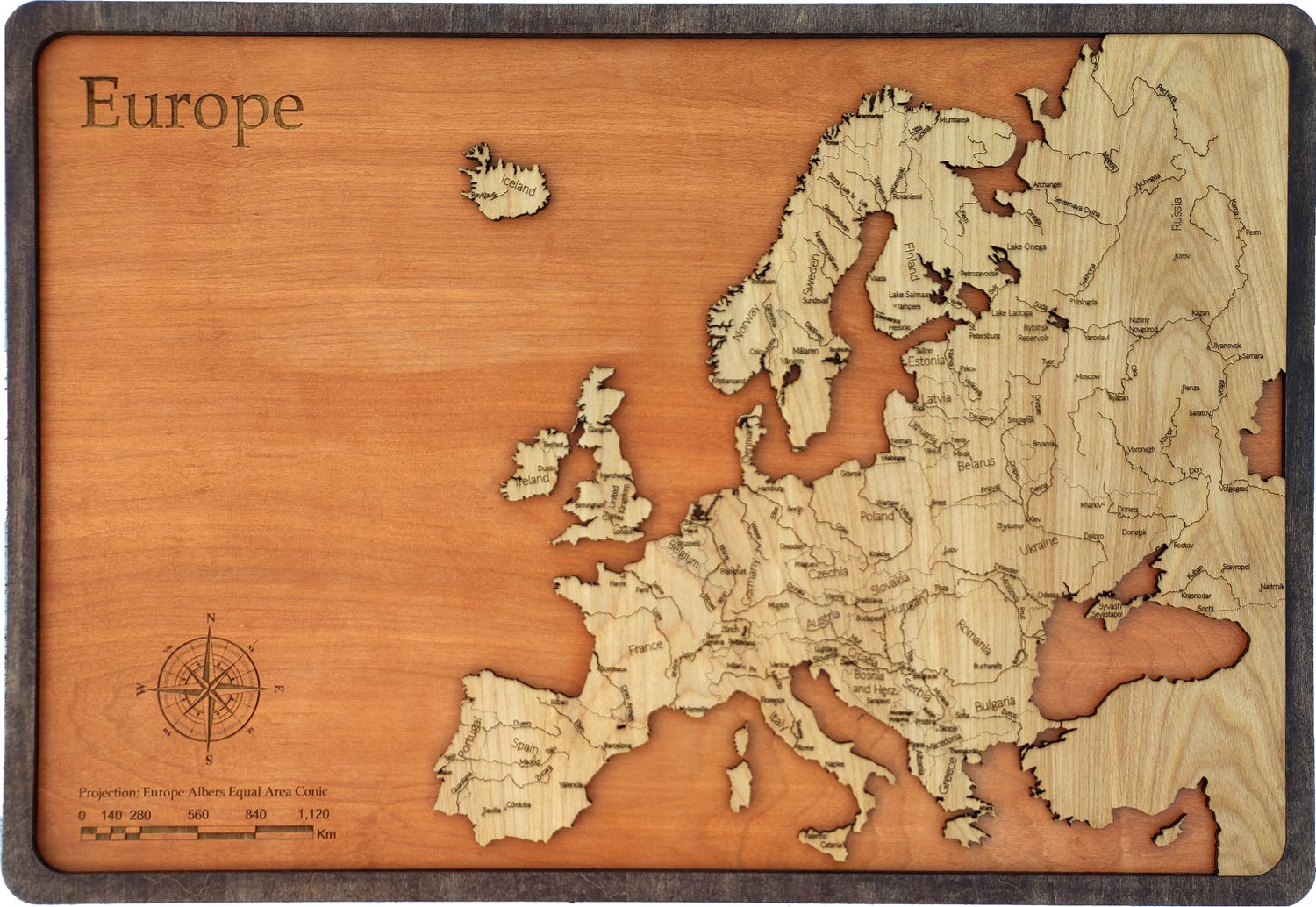 Europe Wood Map — Meridian Maps
