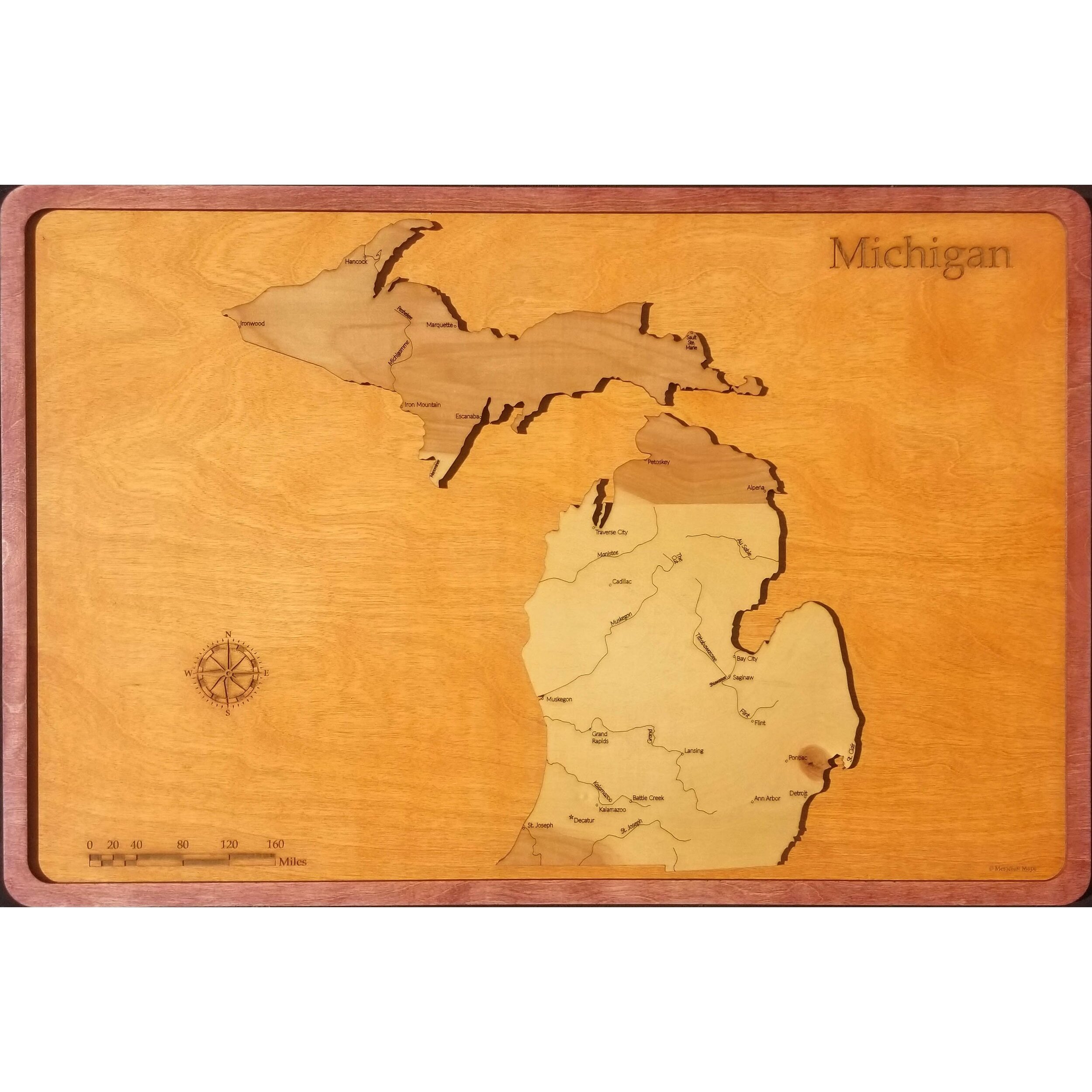 Michigan Wood Map — Meridian Maps