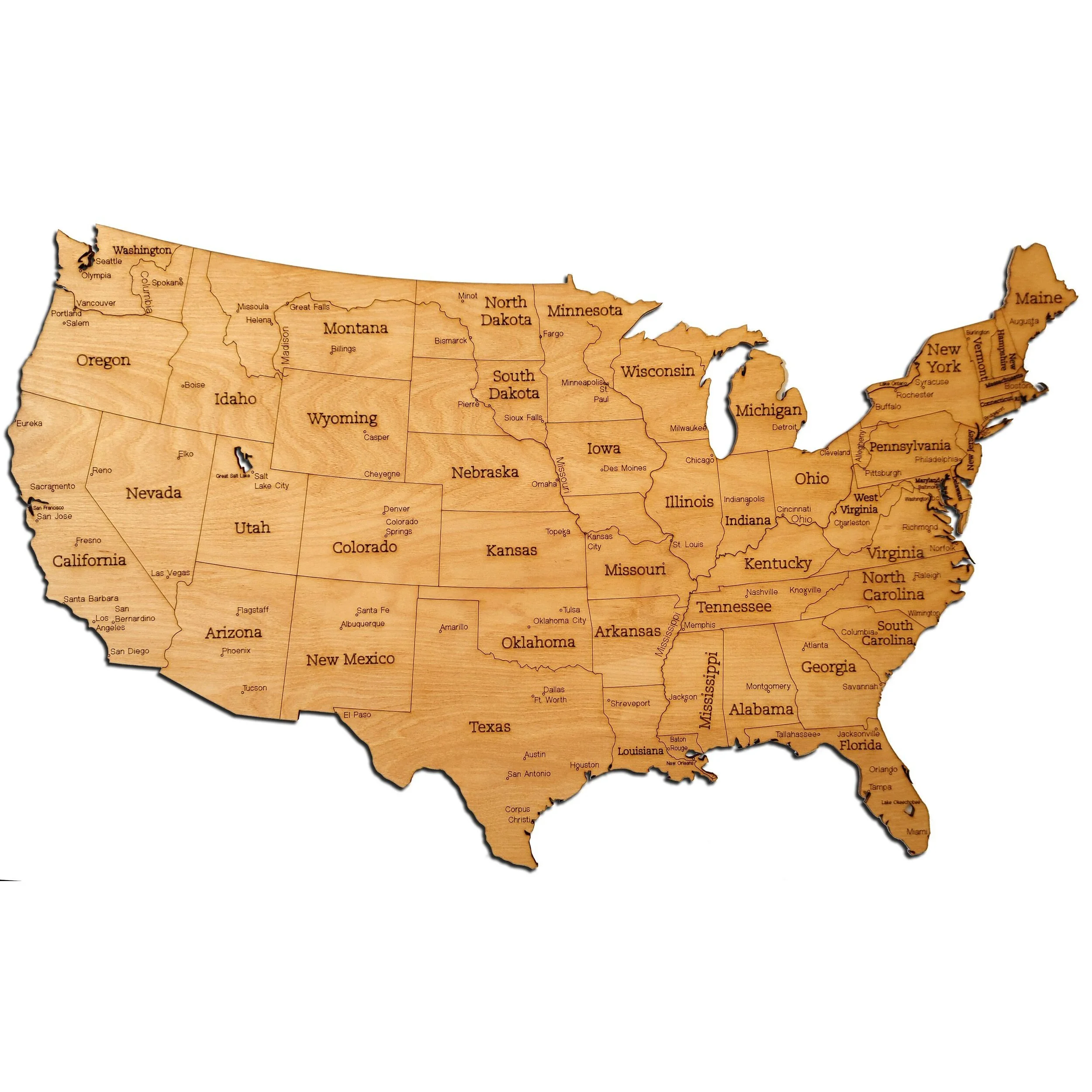 United States Wood Map