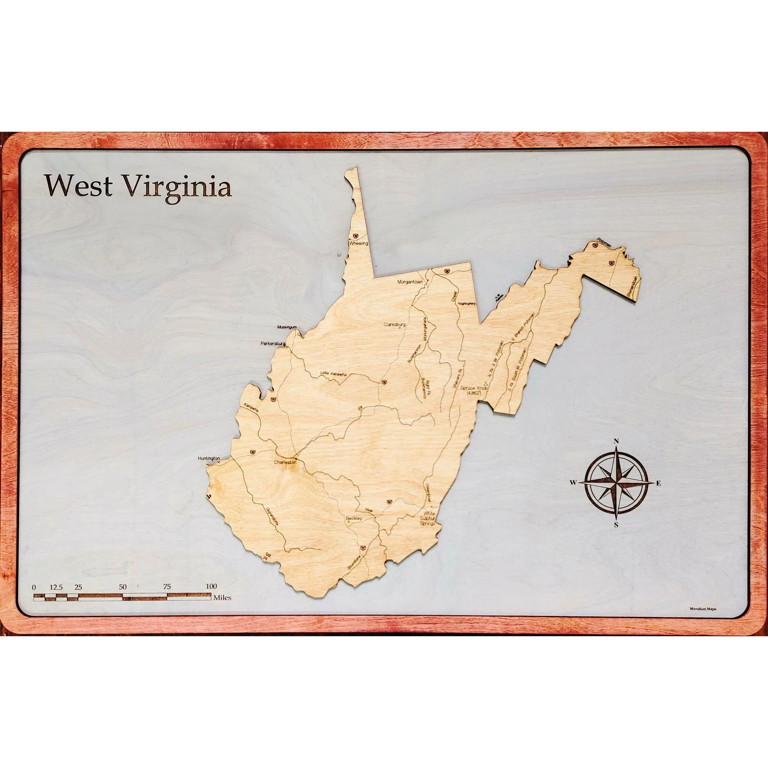 West Virginia Wood Map — Meridian Maps