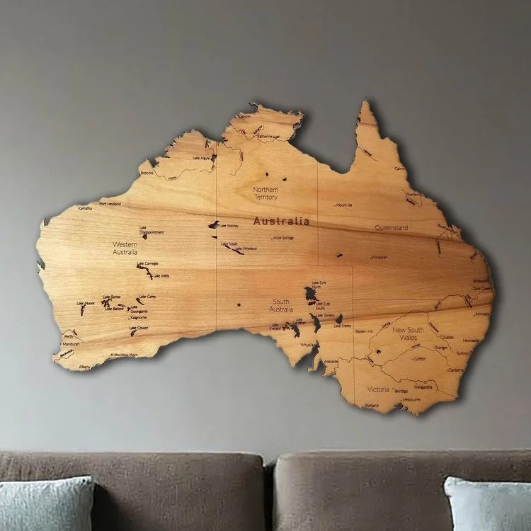 Australia Wood Map