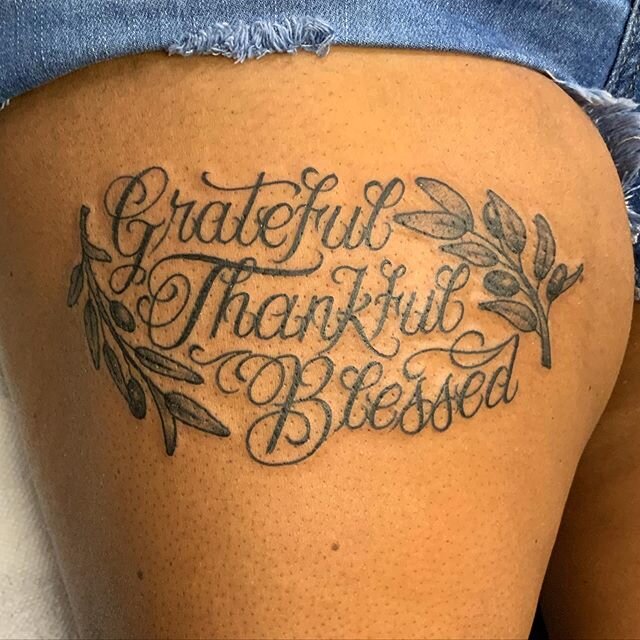 Walk-in lettering &amp; olive branch. Tattoo by Dean. Thanks!🙏🕊🌿