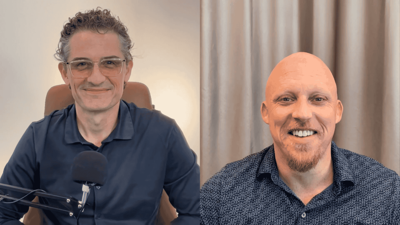 Brian Nelson-Palmer and Demir Bentley smiling