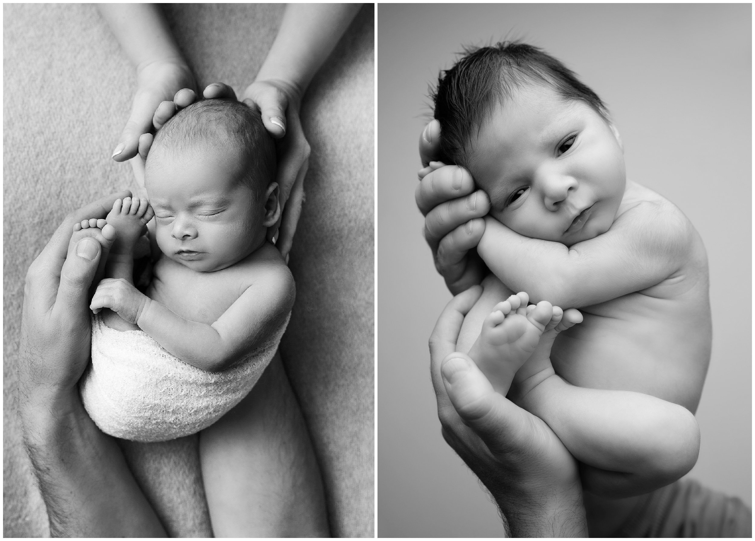 Black and white newborn photography South Bucks