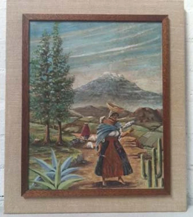 Vintage Latin American Painting by Marco Antonio Gomez