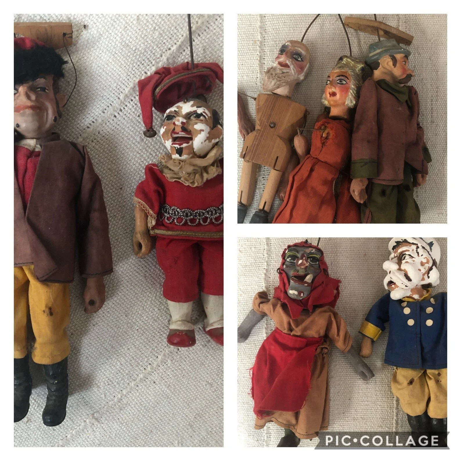 Vintage Collection of Punch and Judy Puppets Czechoslovakia