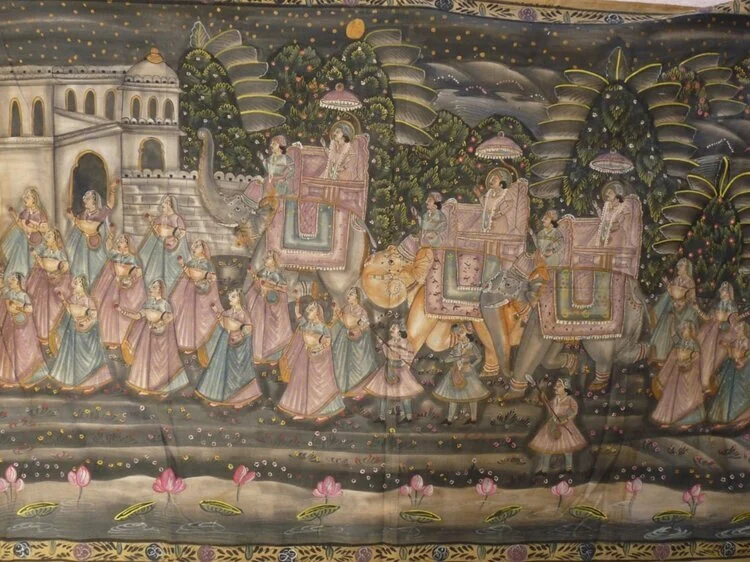 Traditional Kalamkari Cloth Painting