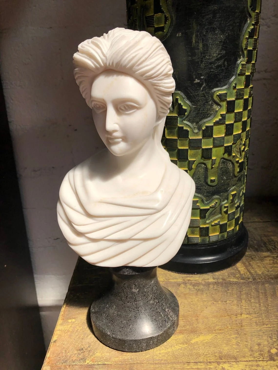 Vintage Marble Female Young Woman Bust 