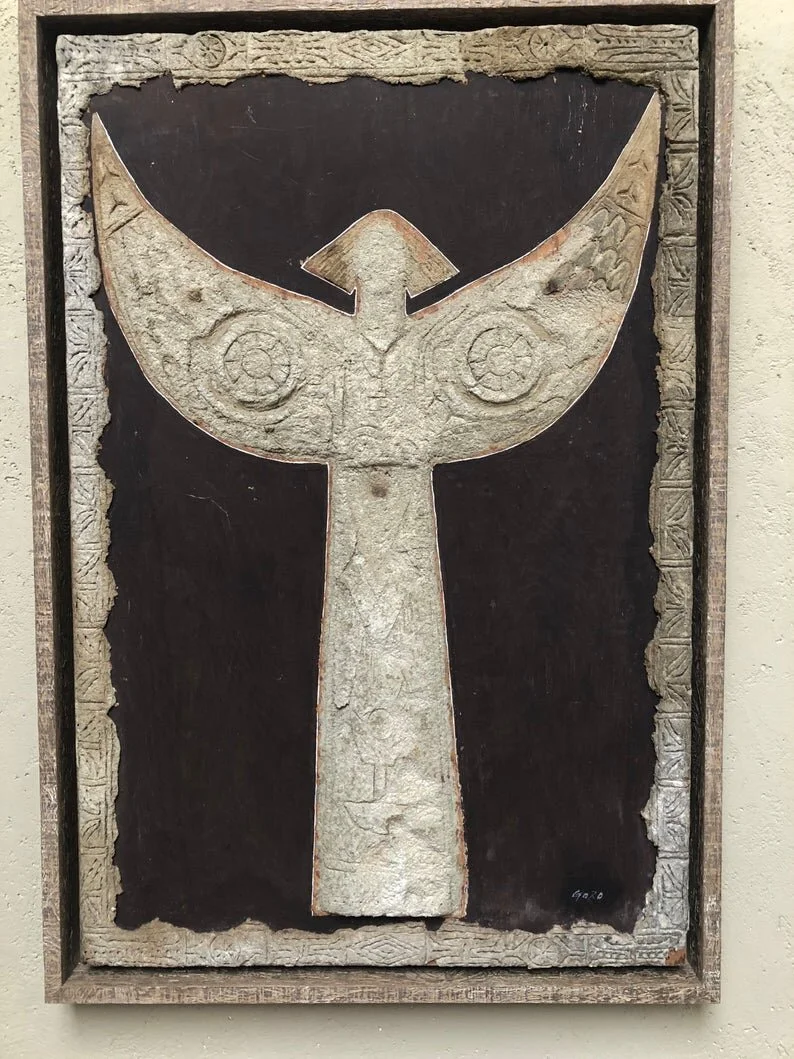 Mid Century Angel Plaster Paper Mache Art