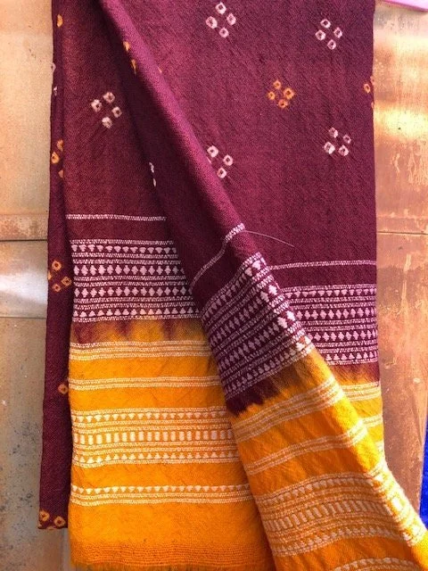 Vintage Wool Embroidered Indian Shawl