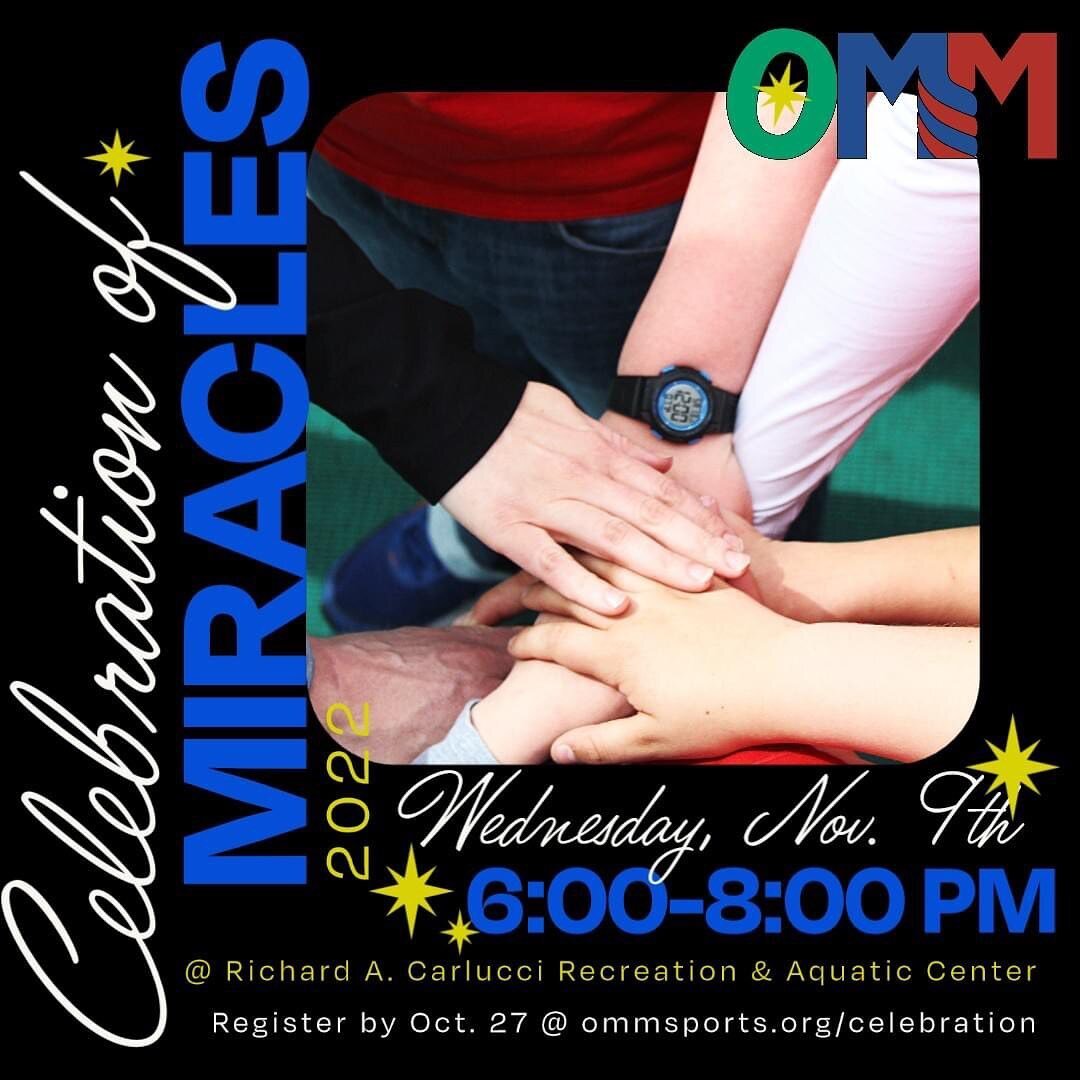 Our Celebration of Miracles event is returning in person for 2022!! Join us on Wednesday, November 9th from 6:00-8:00 PM for a delicious dinner and cake &amp; then a celebration of our athletes and volunteers! Get more information and RSVP here ommsp