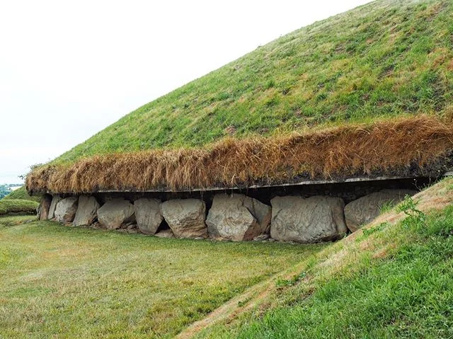 The Great Mound at Knowth. Built over 5,000 years ago. A little lesser known than its nearby impressive Newgrange however it&rsquo;s roughly the same size. Some of the  intricate carvings on the kerbstones have been deciphered as a calendar stone, a 