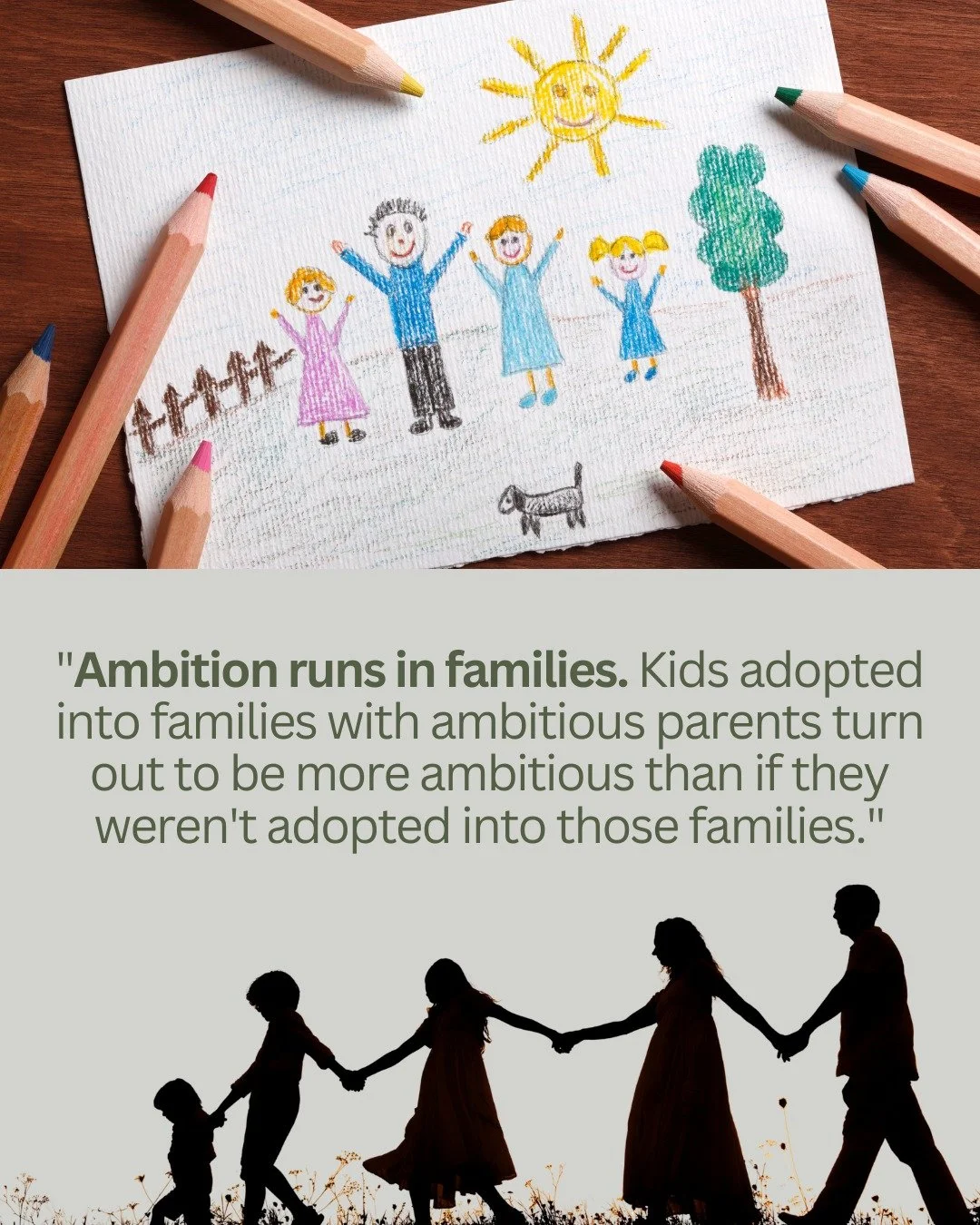 The ambition debate isn't nature vs. nurture. It's both.

Drive gets passed down through families - not just genetically, but through environment, modeling, and learned behaviors. Your parents' ambition shapes yours, whether you share their DNA or no