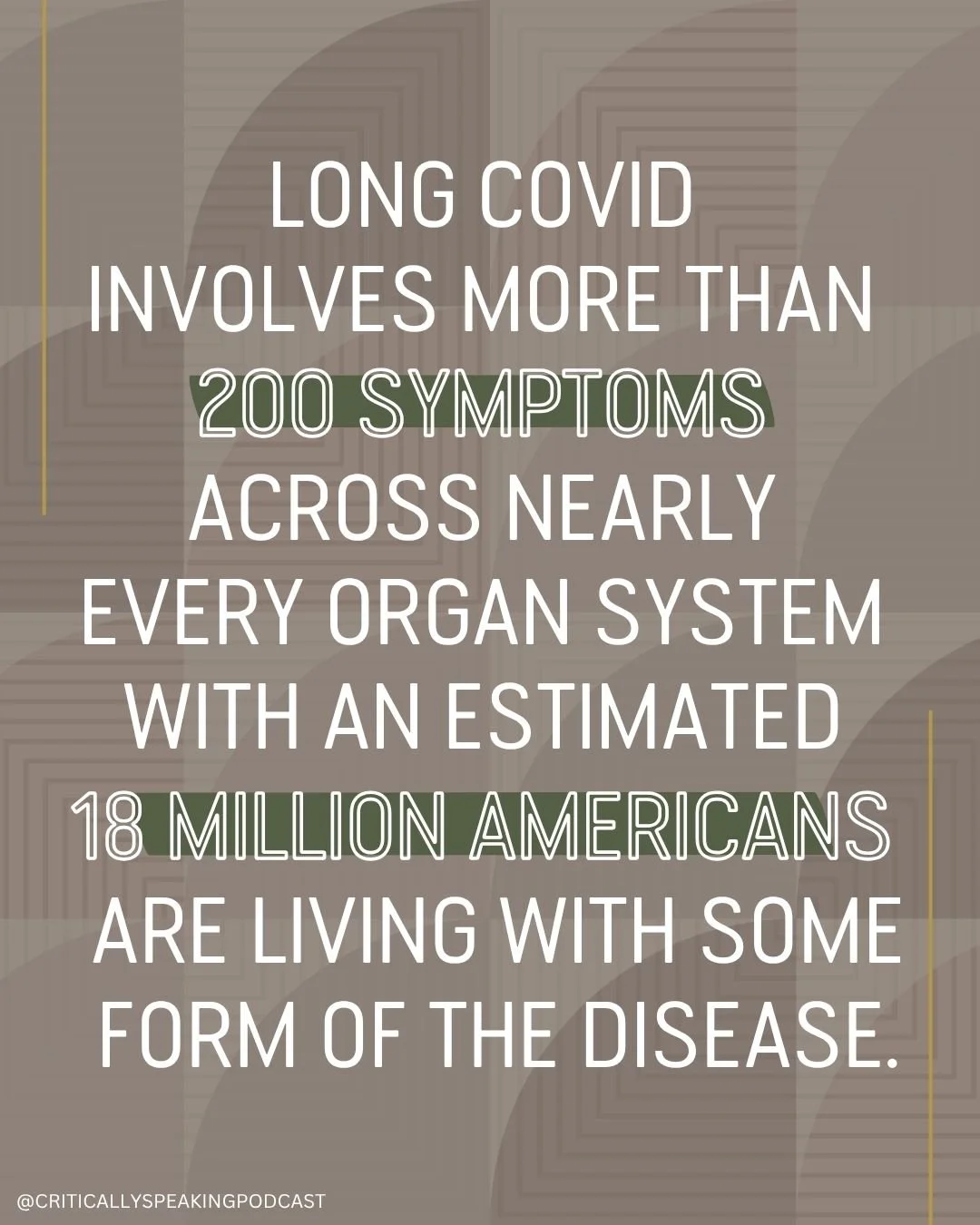 If you've been told it's anxiety, it might be time to get a second opinion.

Long COVID can involve more than 200 symptoms across nearly every organ system - fatigue, brain fog, palpitations, shortness of breath, pain, sleep disturbances, changes in 