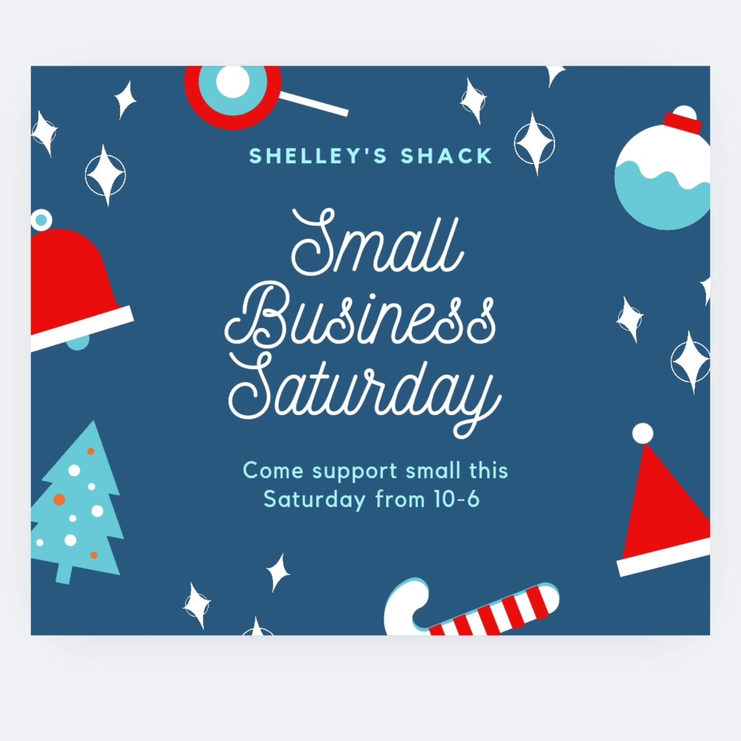 🛍Small Business Saturday🛍
.
We are open 10-6 today and invite you all to come shop small! We have local finds all throughout the store! From 4-6, we will be participating in the Sedro-Woolley holiday sip &amp; stroll with warm cider n candy canes. 