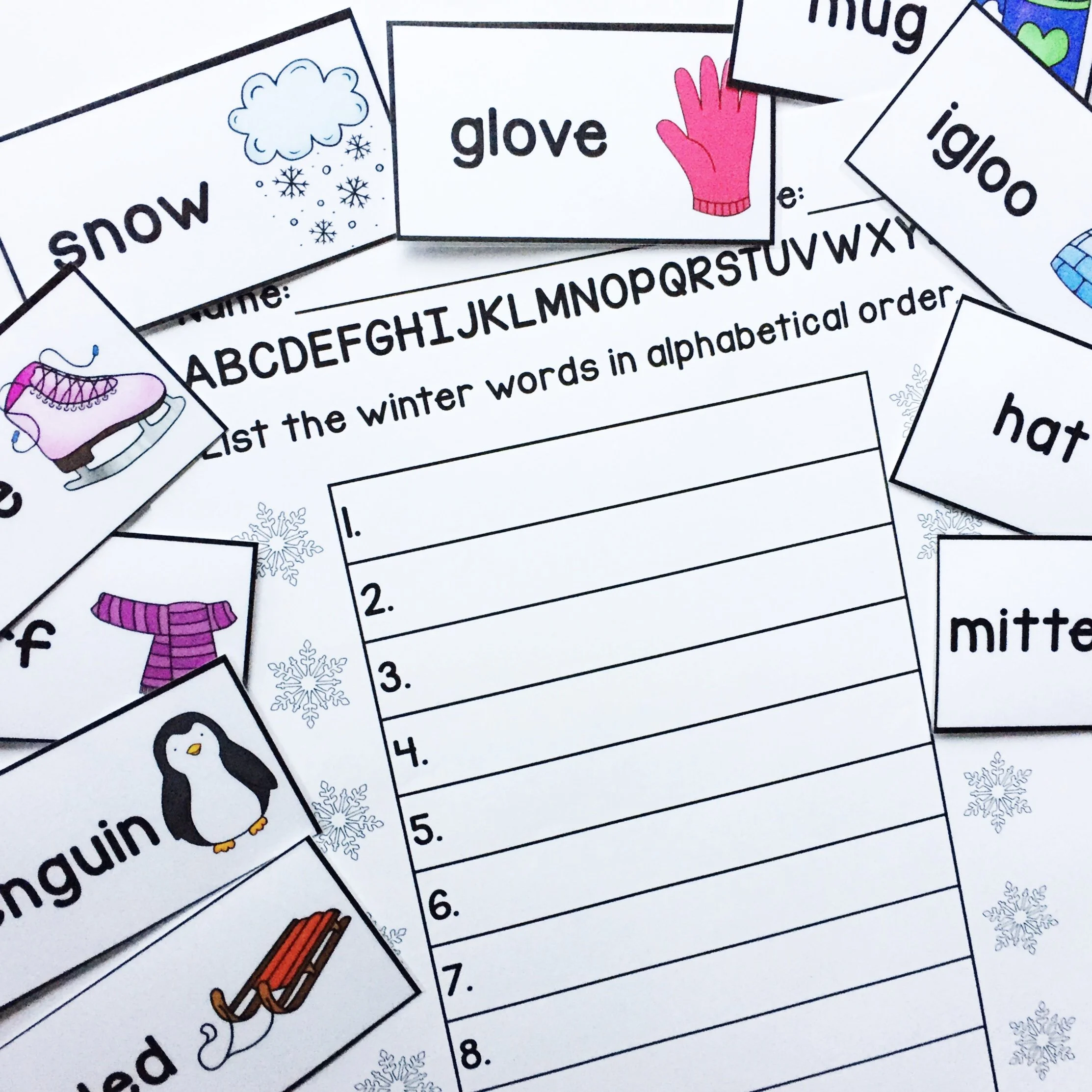 https://www.teacherspayteachers.com/Product/Winter-Alphabetical-December-ABC-Order-Activity-Center-and-Worksheet-2821949?utm_source=thedesignerteacher.com&amp;utm_campaign=January%20Favorites