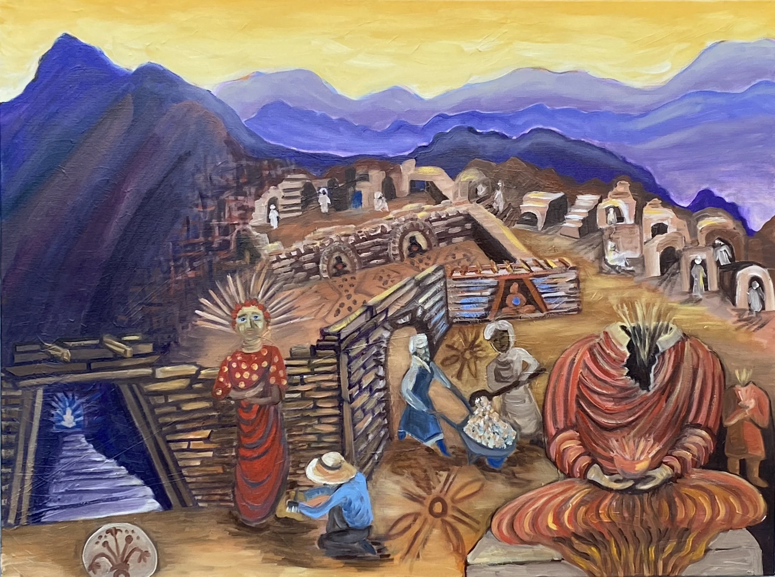 Mes Aynak, oil on canvas,  30”x 40”, 2020.