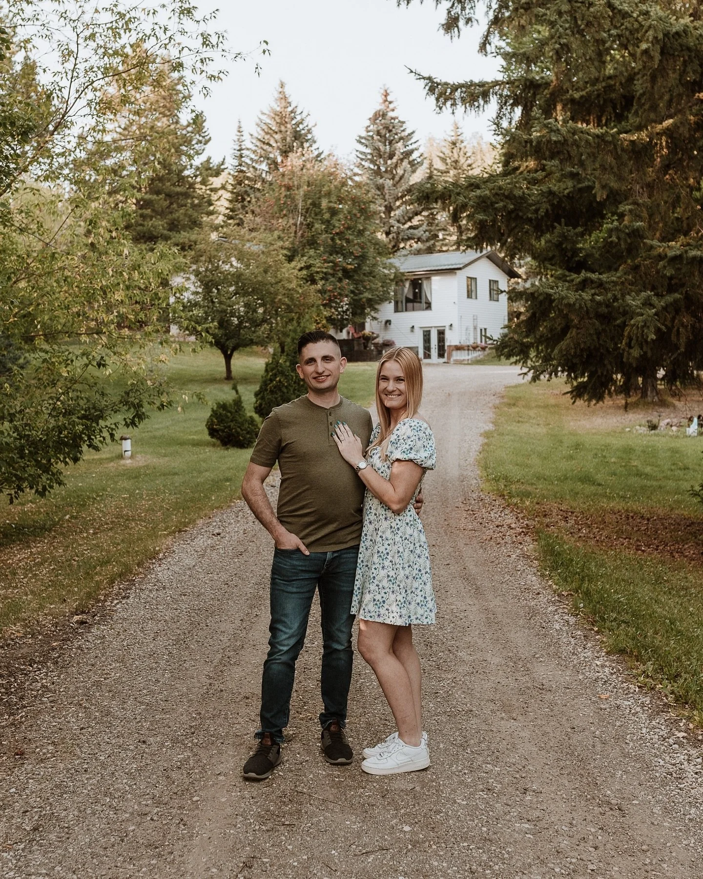 Staying in your yard for your engagement session is such a great plan especially if it looks this good.