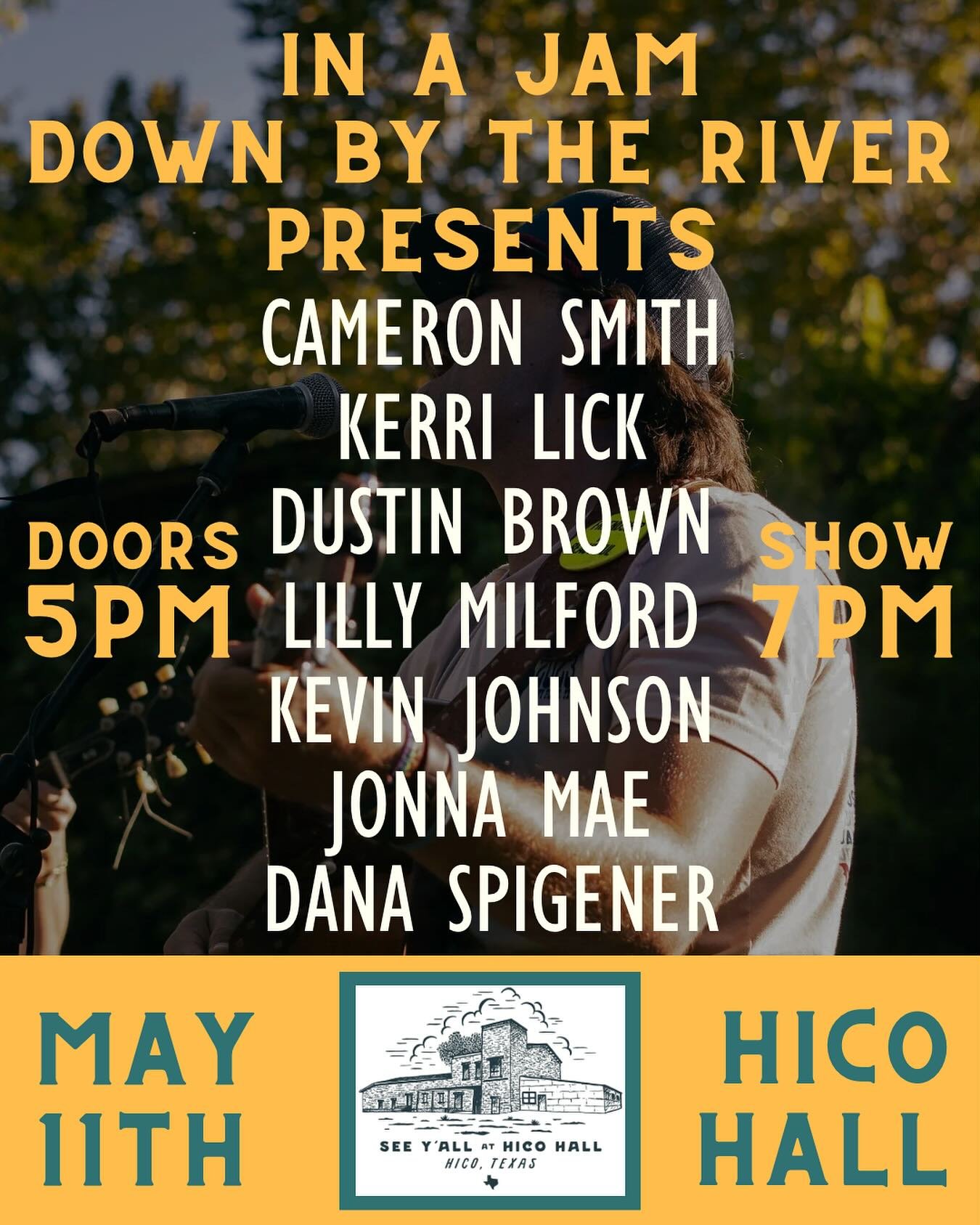 This Saturday folks! We&rsquo;ll see you at the beautiful @hicohall for the @inajamdownbytheriver mixer event!