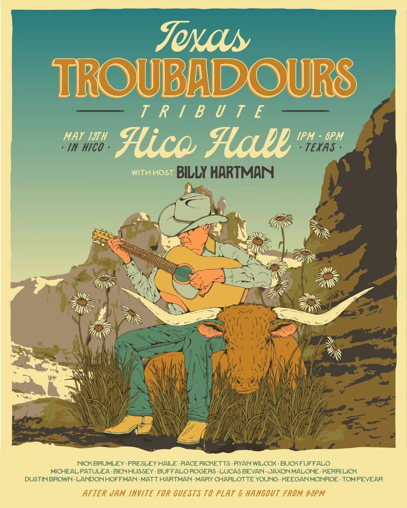 Looking forward to seeing my friends and the next wave of Texas Troubadours at @hicohall for the @texas_troubadours_tribute 
See yall at the hall!