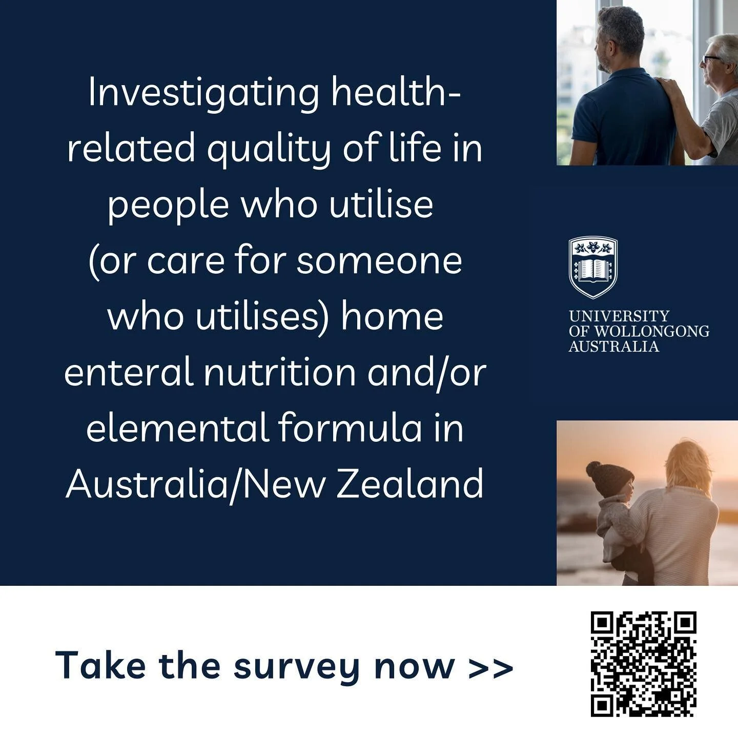 Do you currently use or care for someone who uses home enteral nutrition and/or elemental formula? Do you currently reside in Australia or New Zealand? If yes, can you please take a moment to answer this 15 minute survey investigating health-related