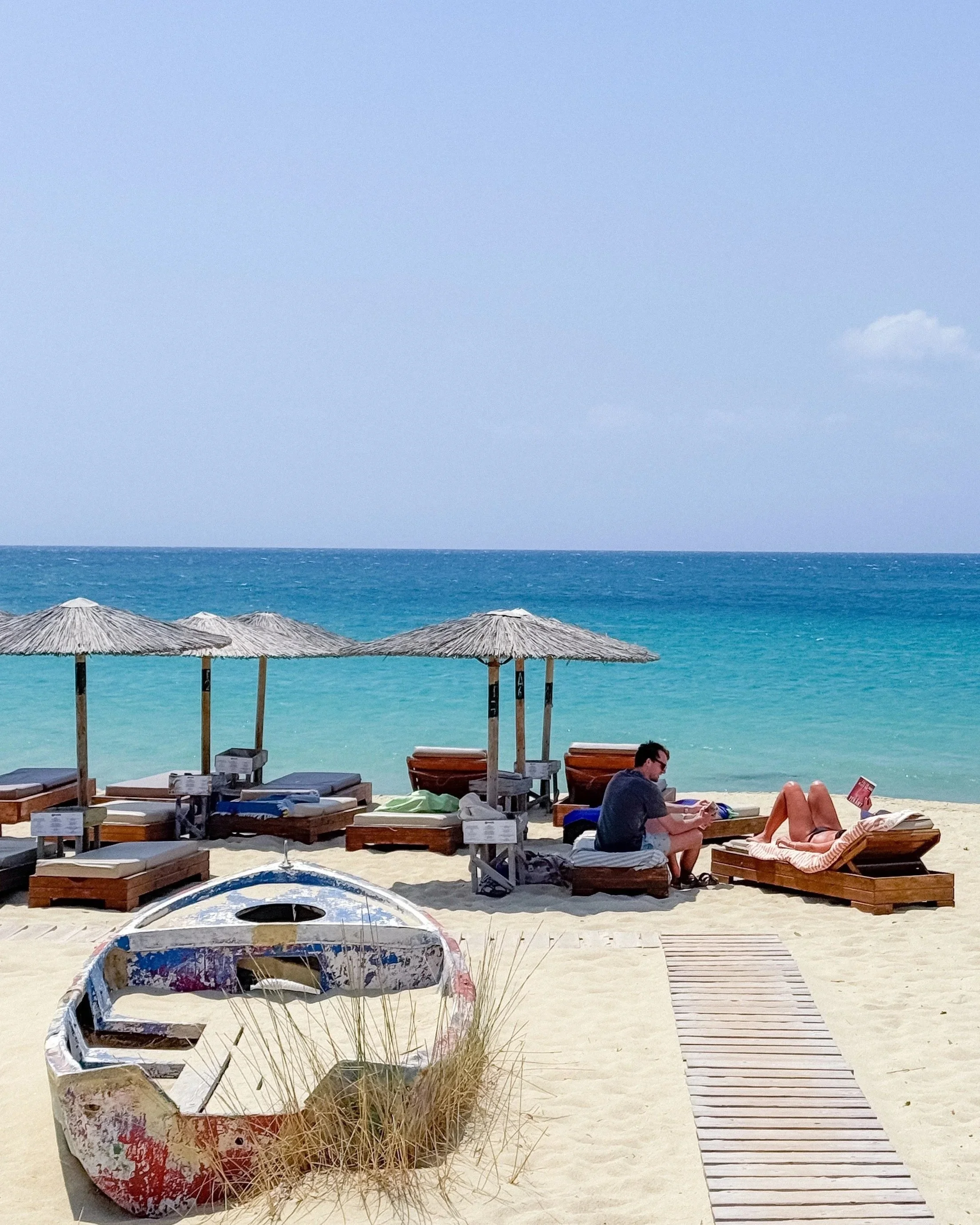 Plaka Beach on the west coast of Naxos, Greece