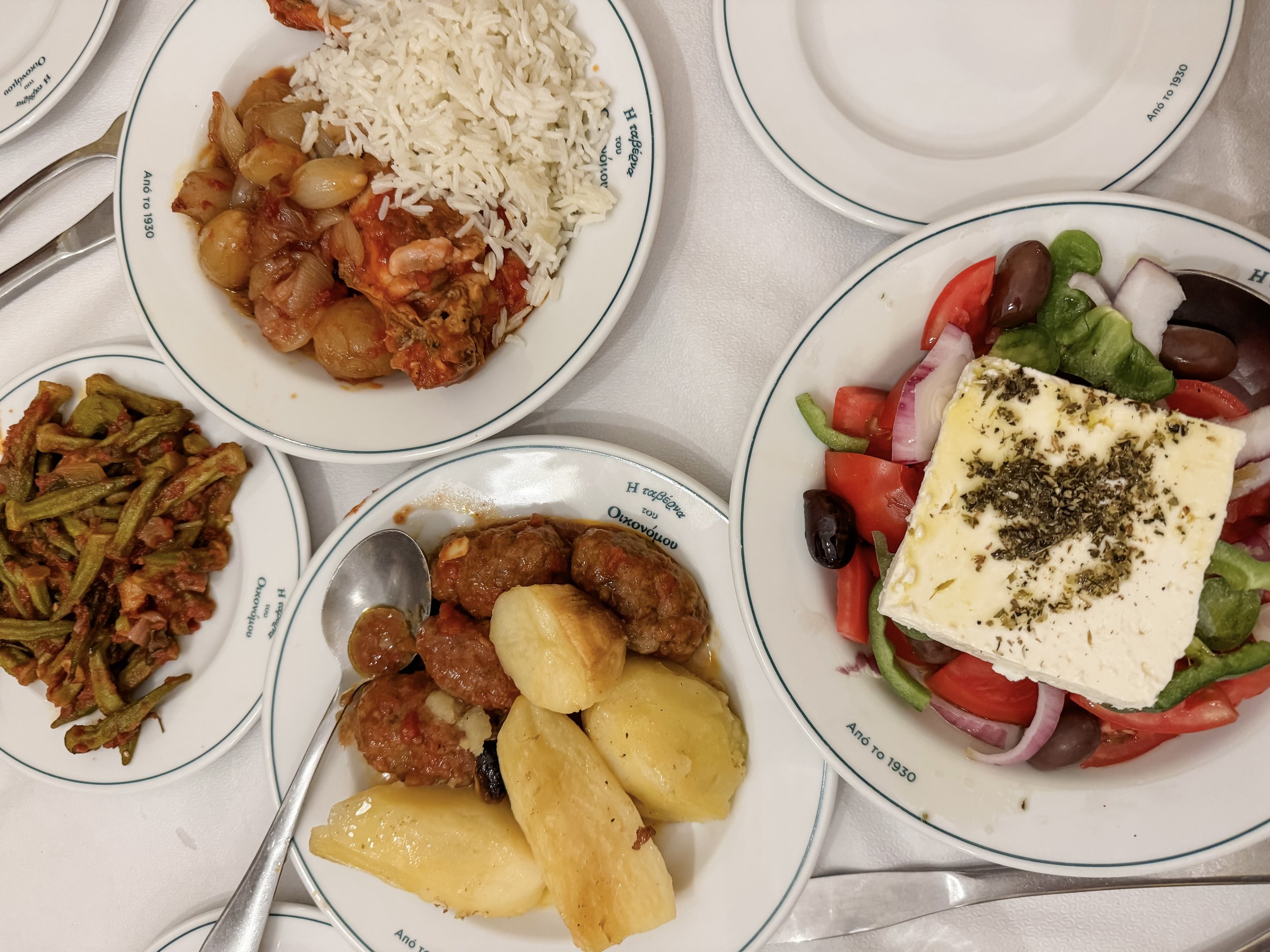 Traditional Greek Food from Taverna Oikonomou Athens Food Guide