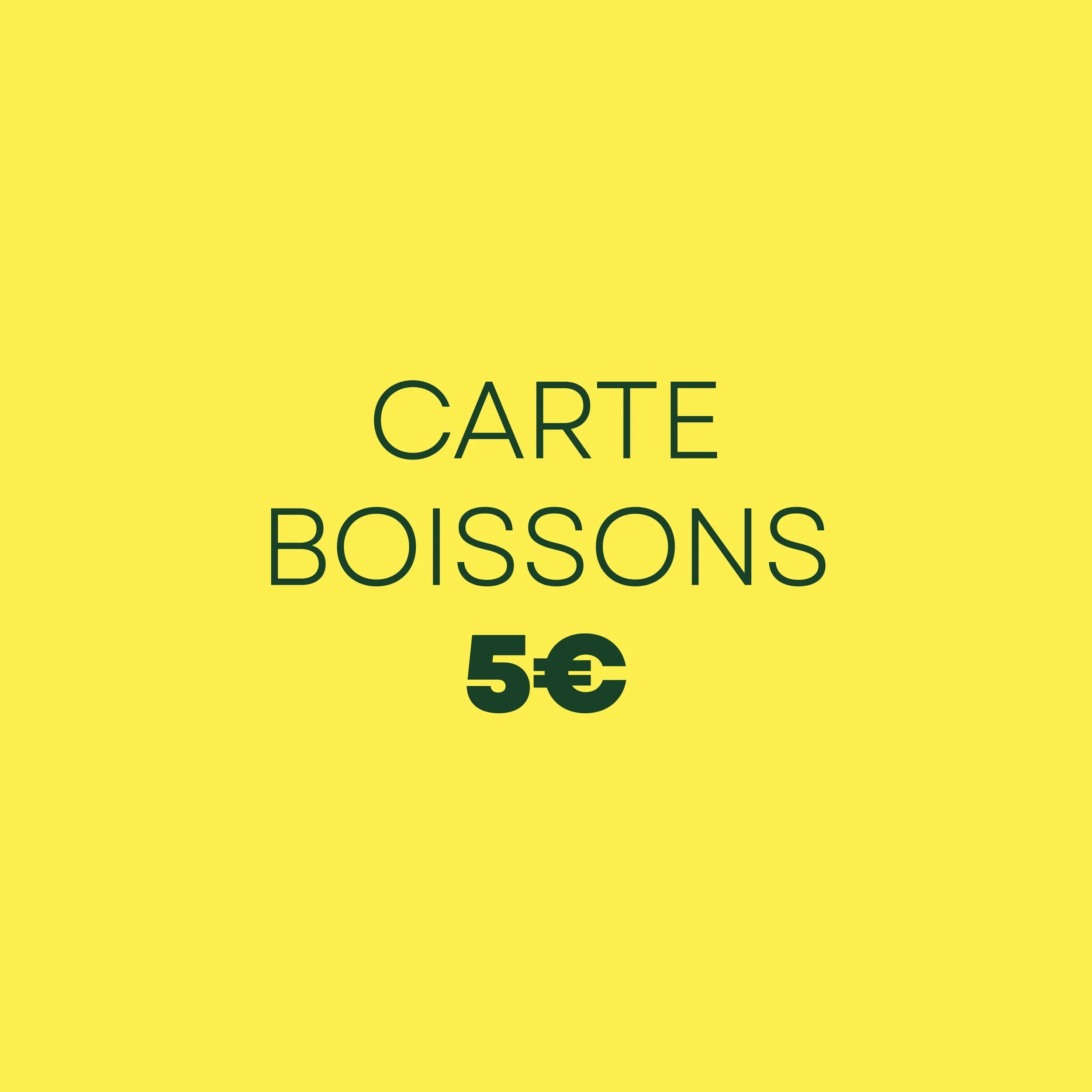 Carte boisson - 5€