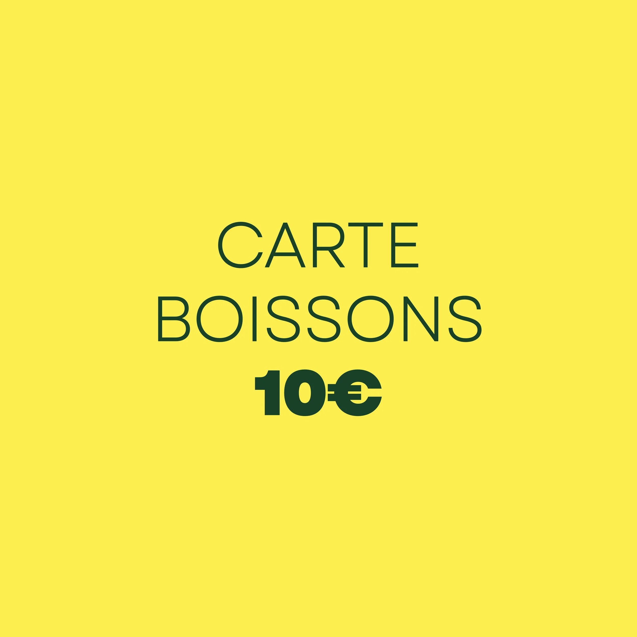 Carte boisson - 10€
