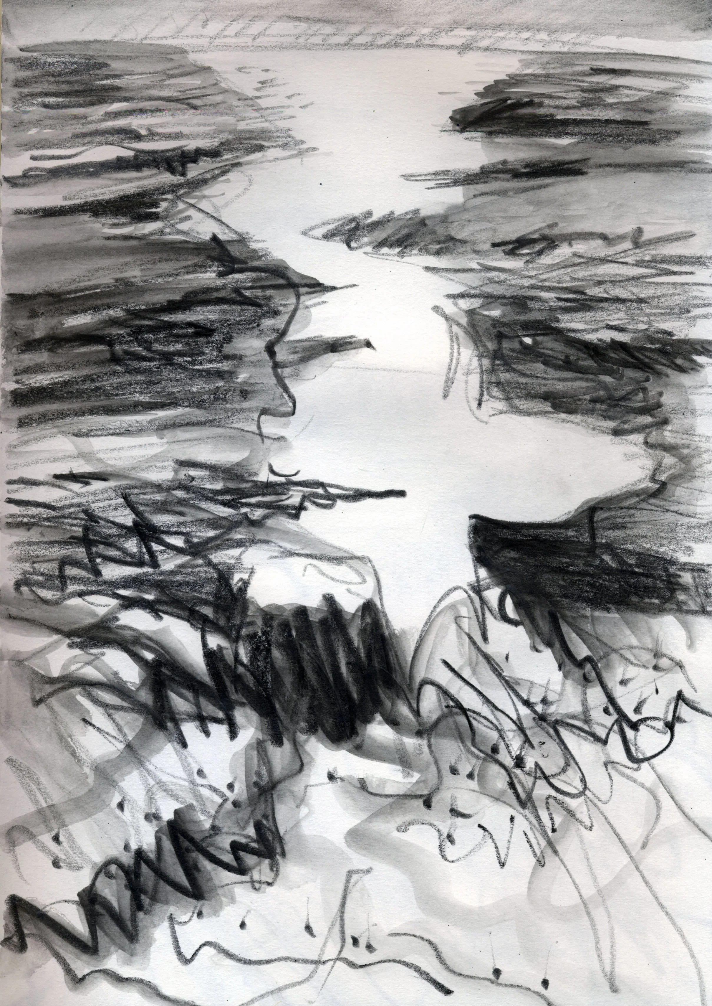 Night Drawing, from Southwick Beach I (2009) 20.5X29.5cm (water soluble pencil on paper)