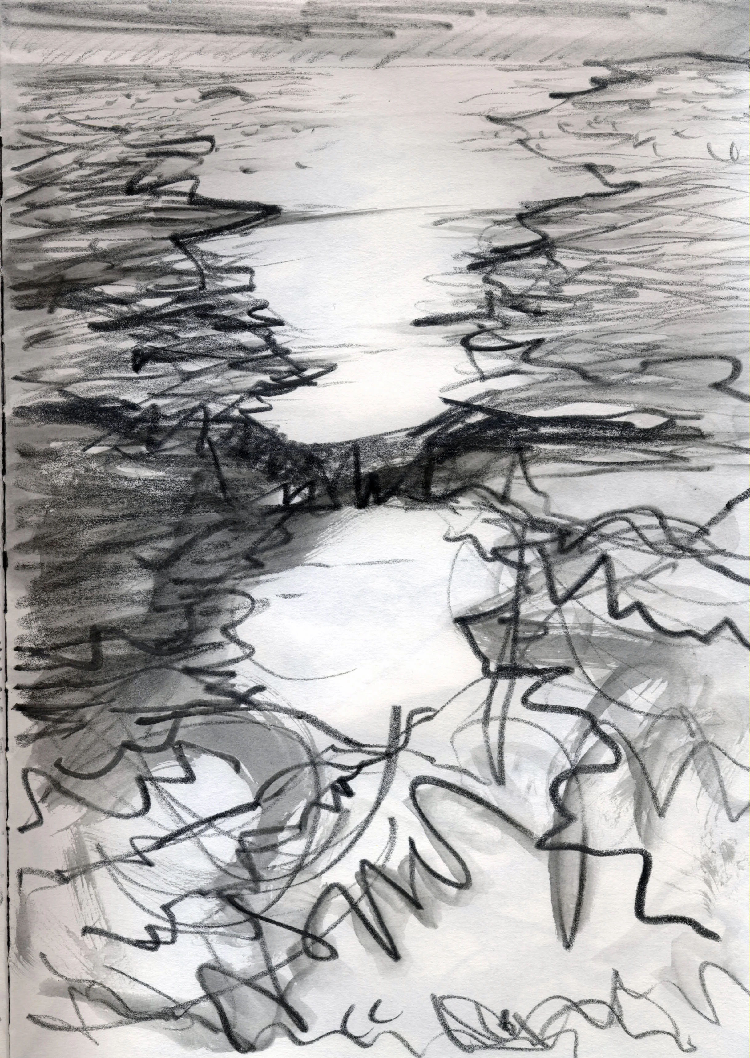 Night Drawing, from Southwick Beach III (2009) 20.5X29.5cm (water soluble pencil on paper)