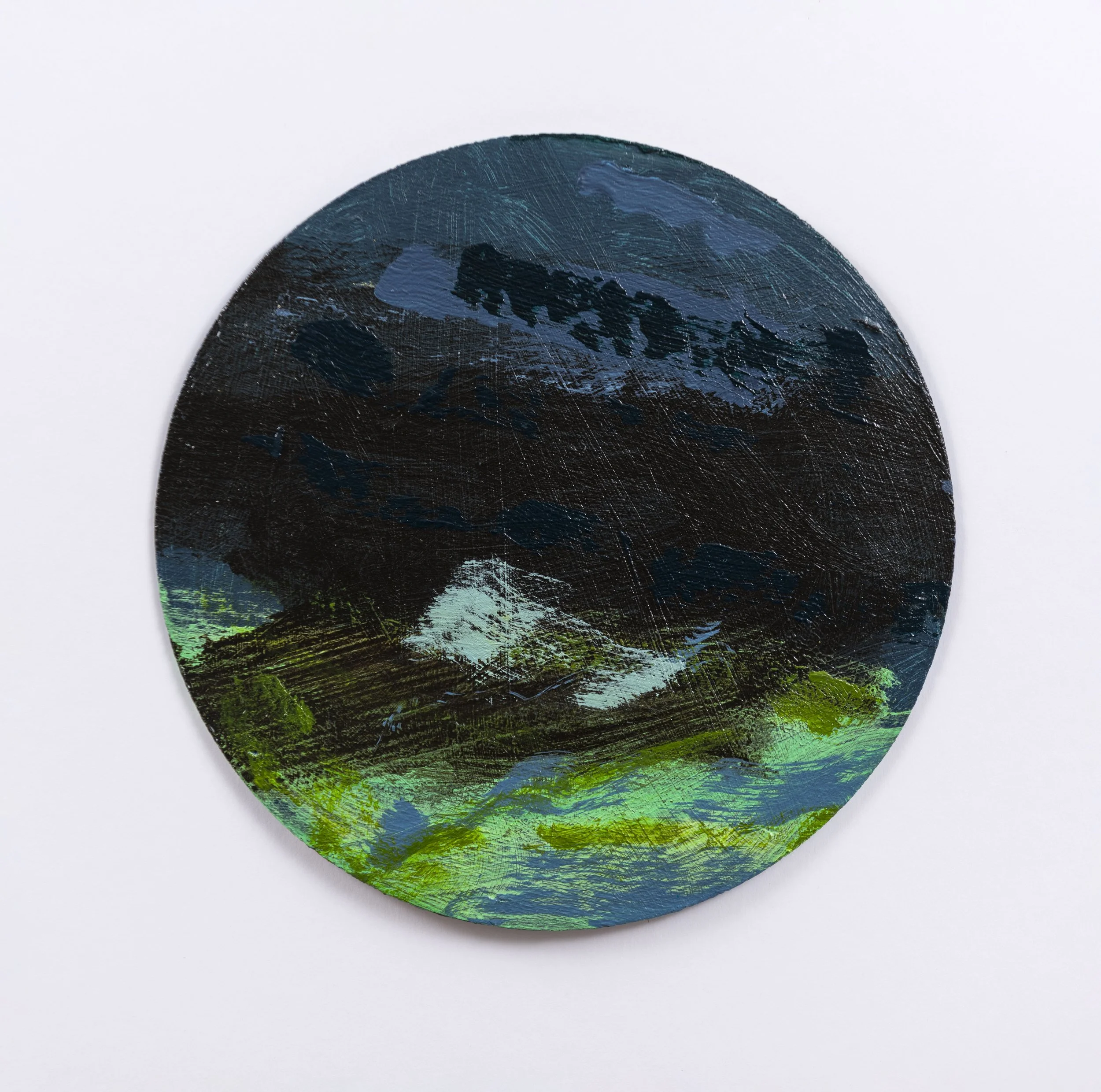 Rodmell Tondo (Rustique) No.2 2026 (22cm dia.) Acrylic on wood