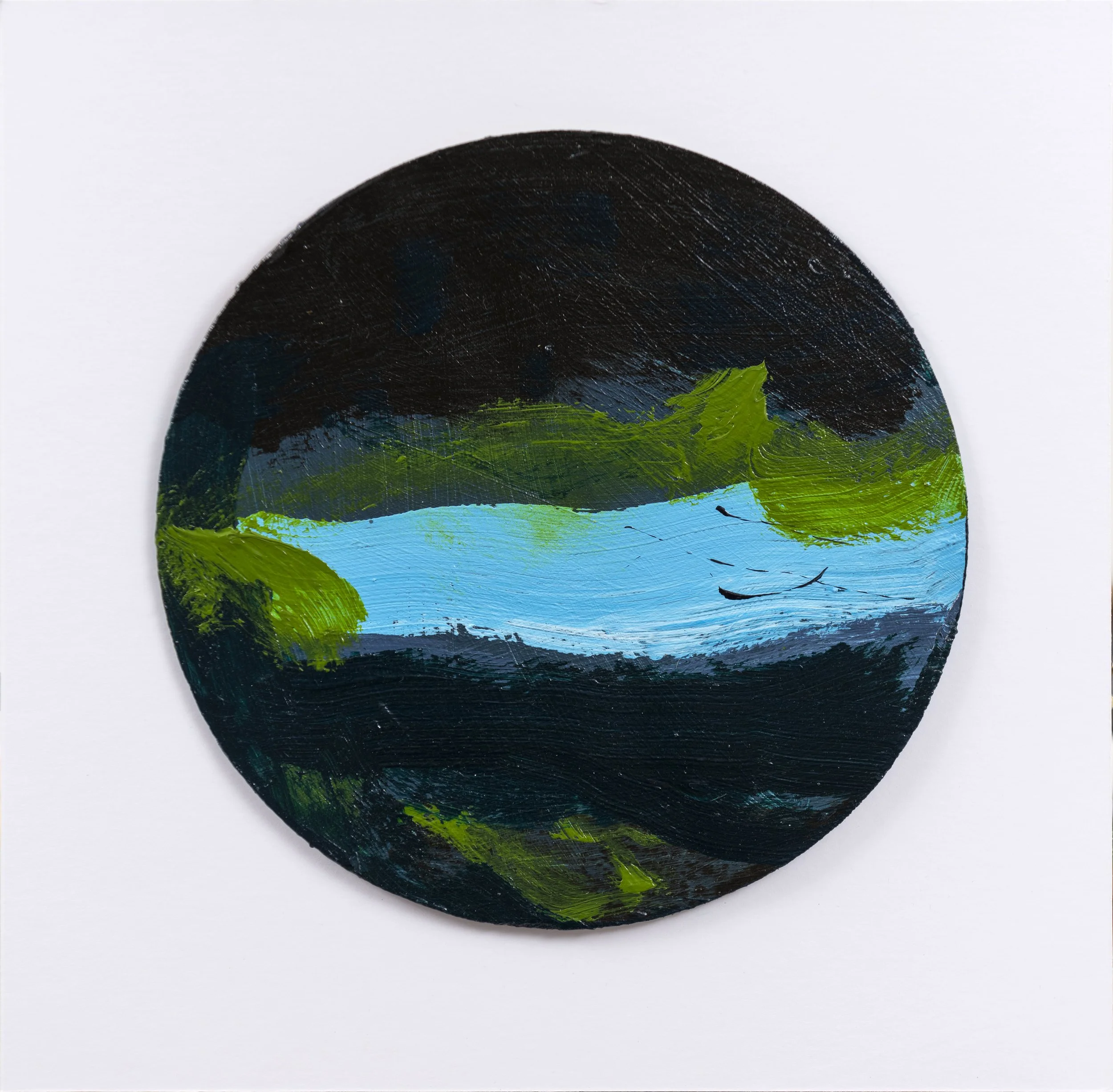 Rodmell Tondo (Rustique) No.3 2026 (22cm dia.) Acrylic on wood