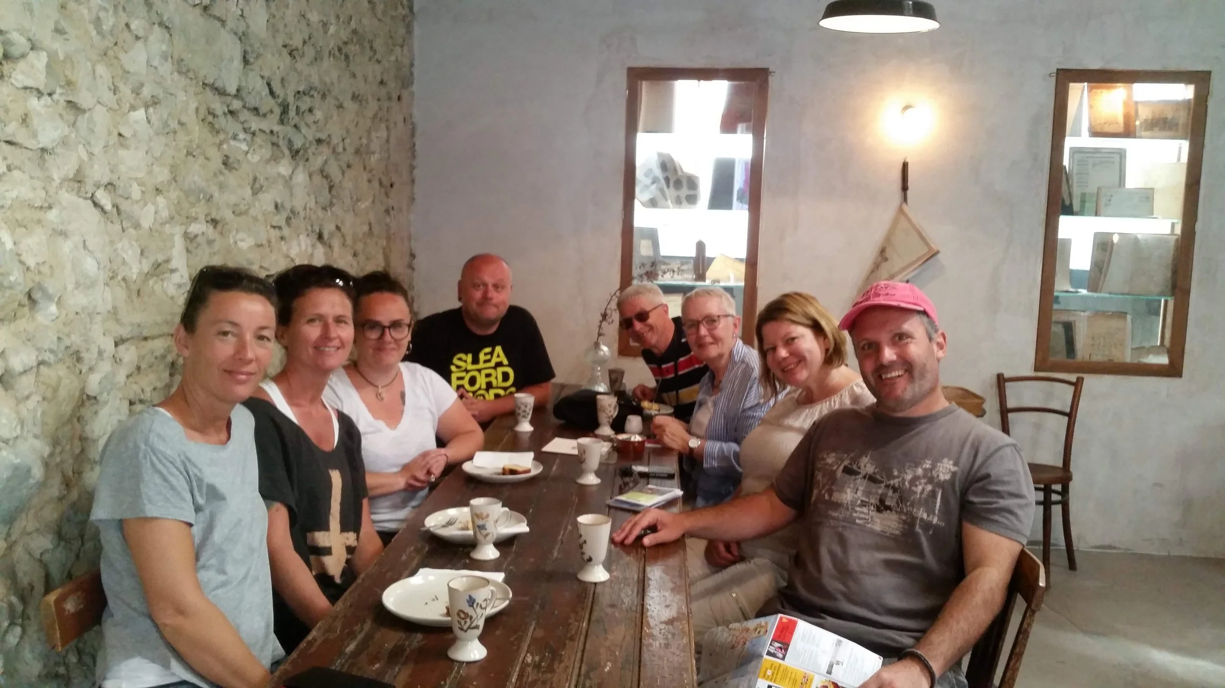 Toursit group having a break on Tour of Marseille