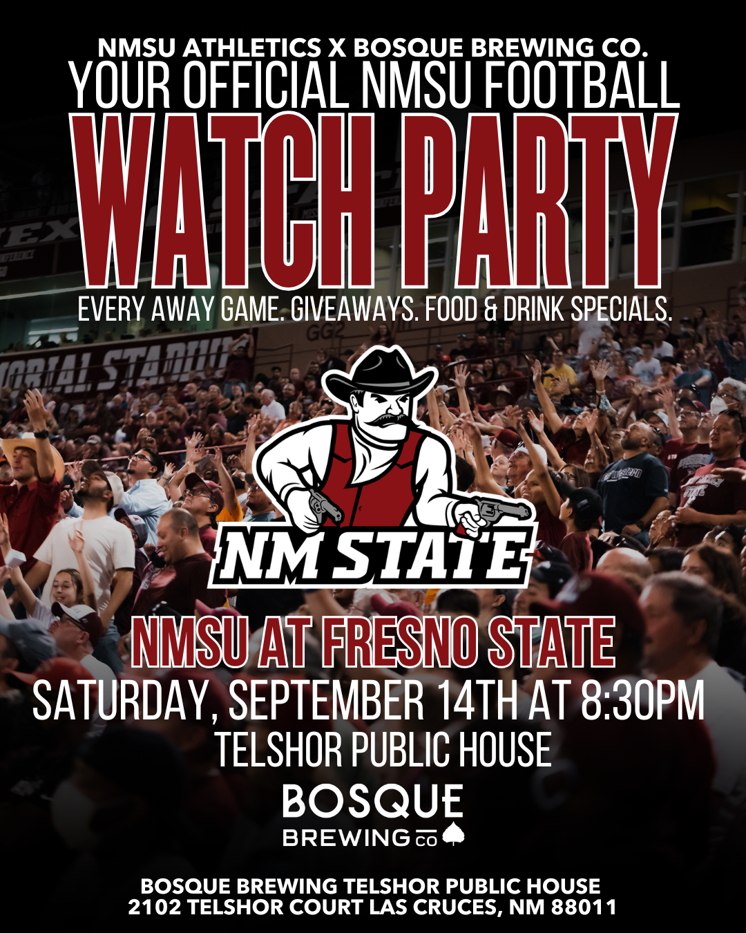 Bosque Brewing Co. Named Official Watch Party Location for NM State Football Games