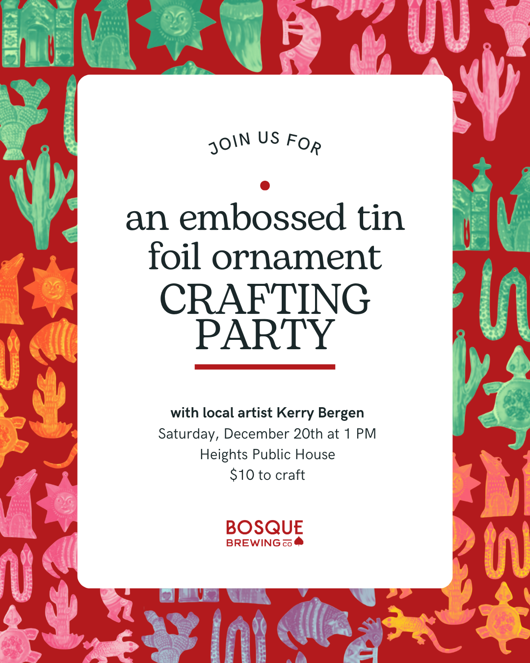 Embossed Tin Foil Ornament Crafting Party