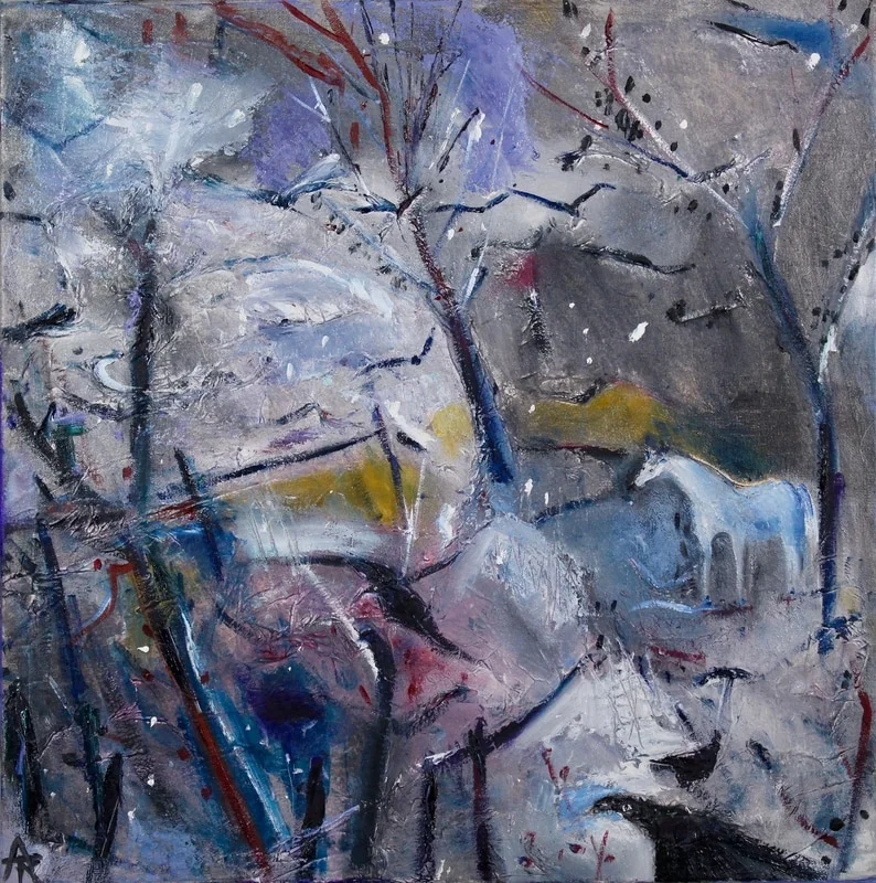 Hush Before First Fall, oil on canvas, 44 x 44 cm