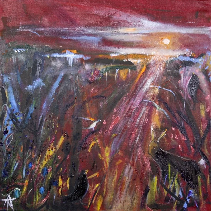 Last Dance of the Evening, acrylic on canvas, 44 x 44 cm