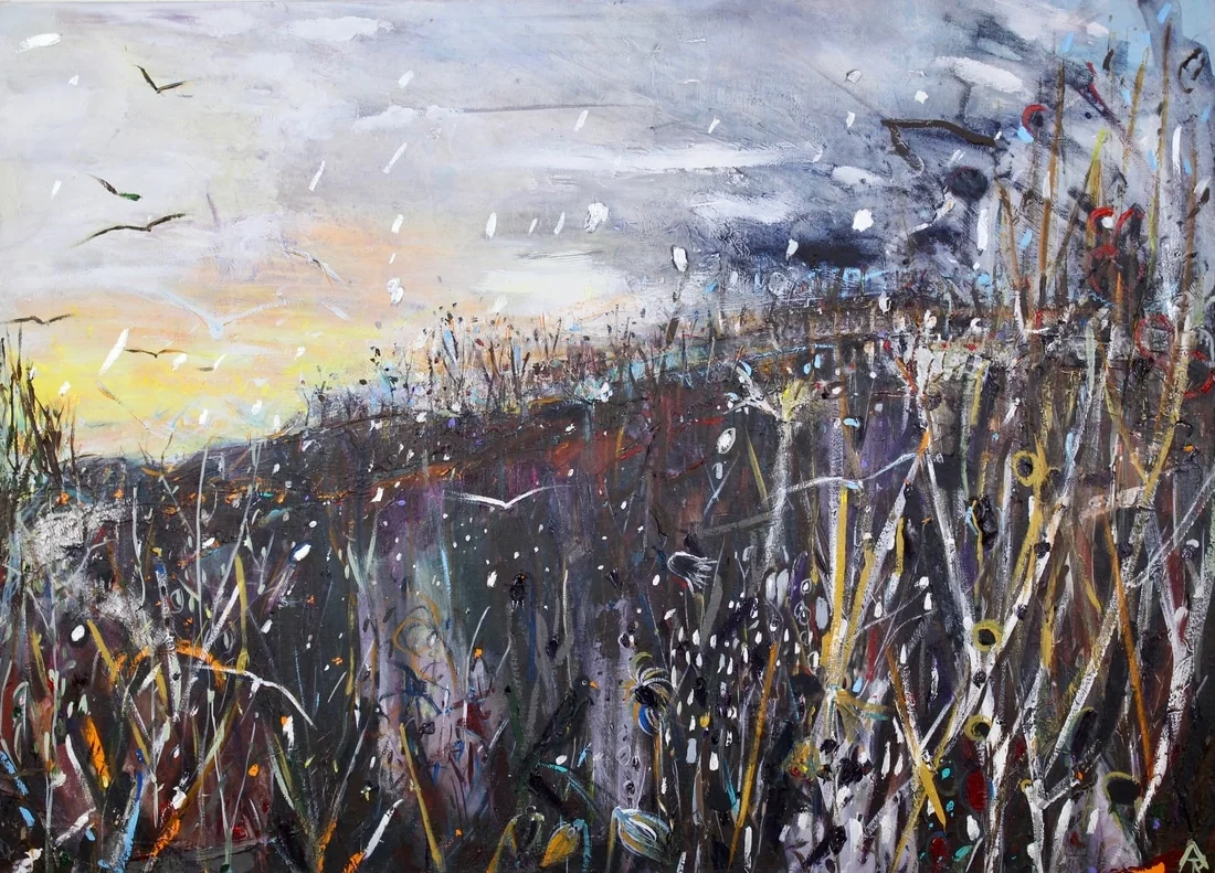 Snow Flurries, acrylic on canvas, 54 x 74 cm
