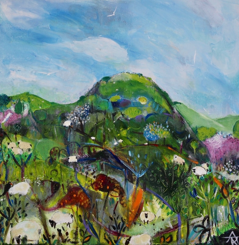 The Comforting Hill, acrylic, 34 x 34 cm, £275