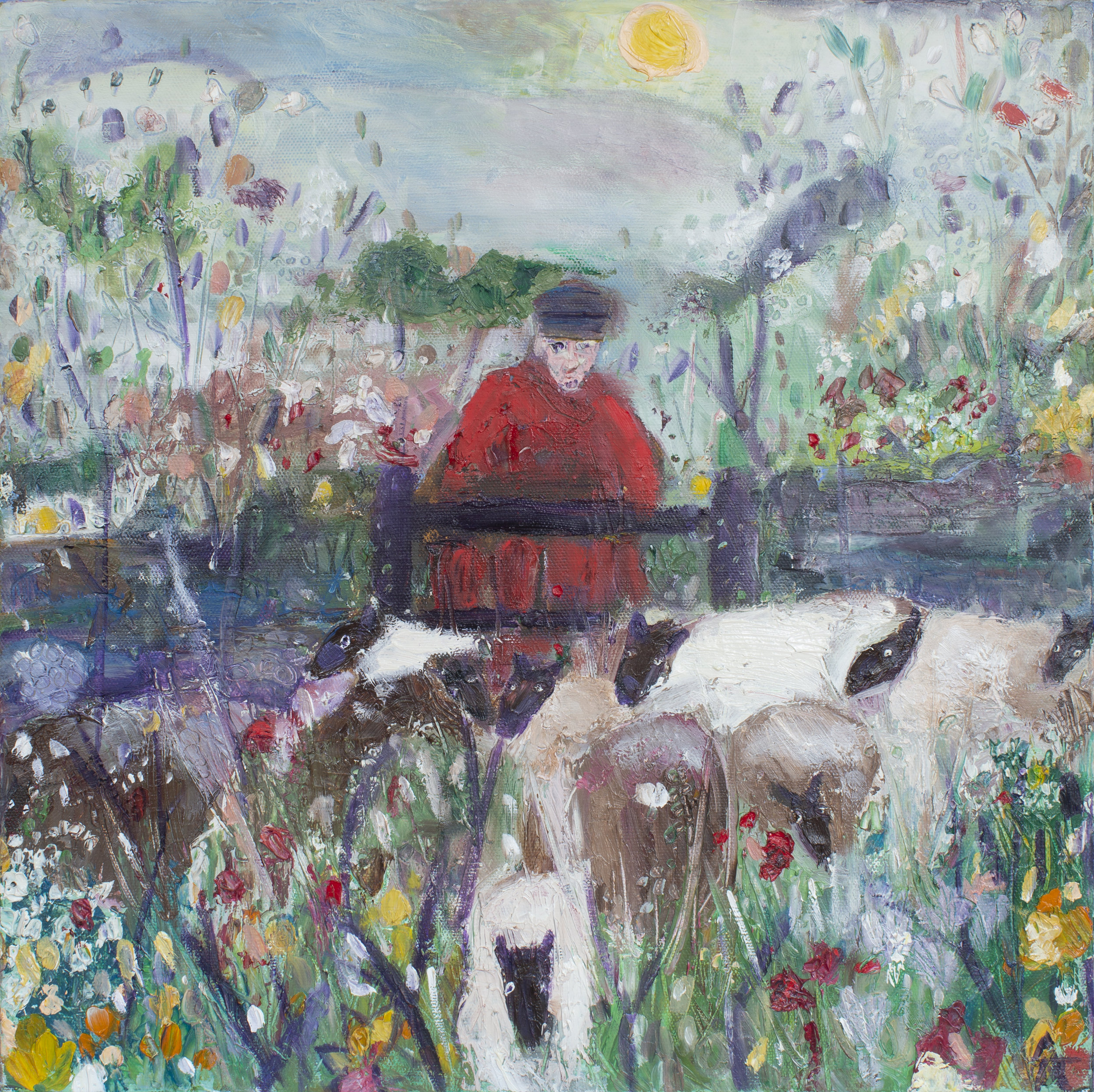 Farmer At The Gate, oil on canvas, 46 x 46 cm, SOLD