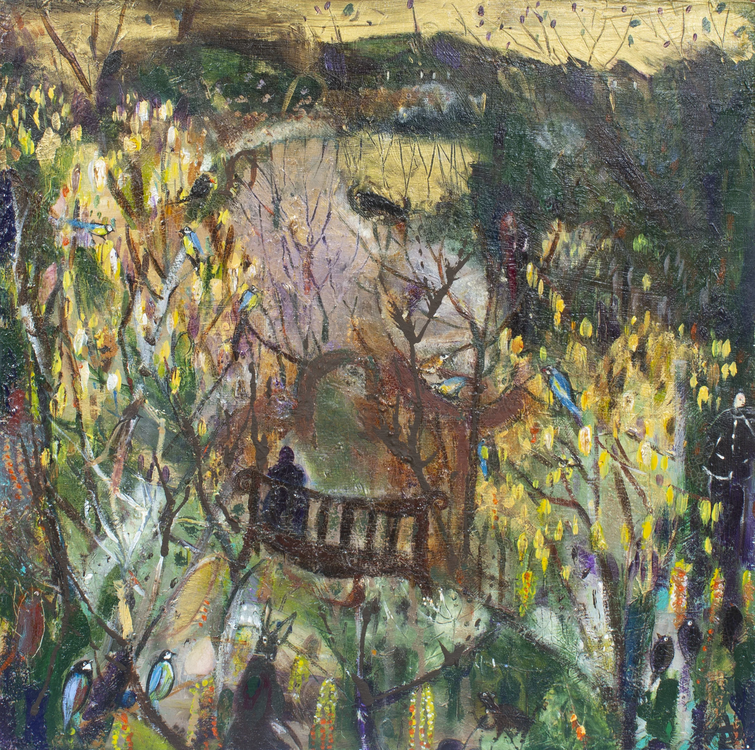 Sitting With Memories, acrylic on canvas, 46 x 46 cm