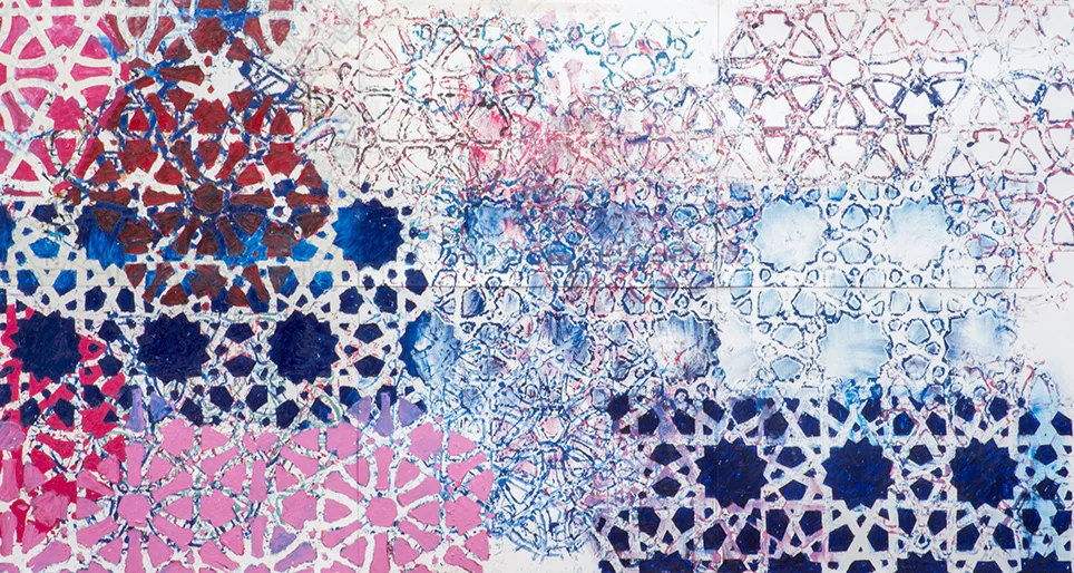 pink monoprint