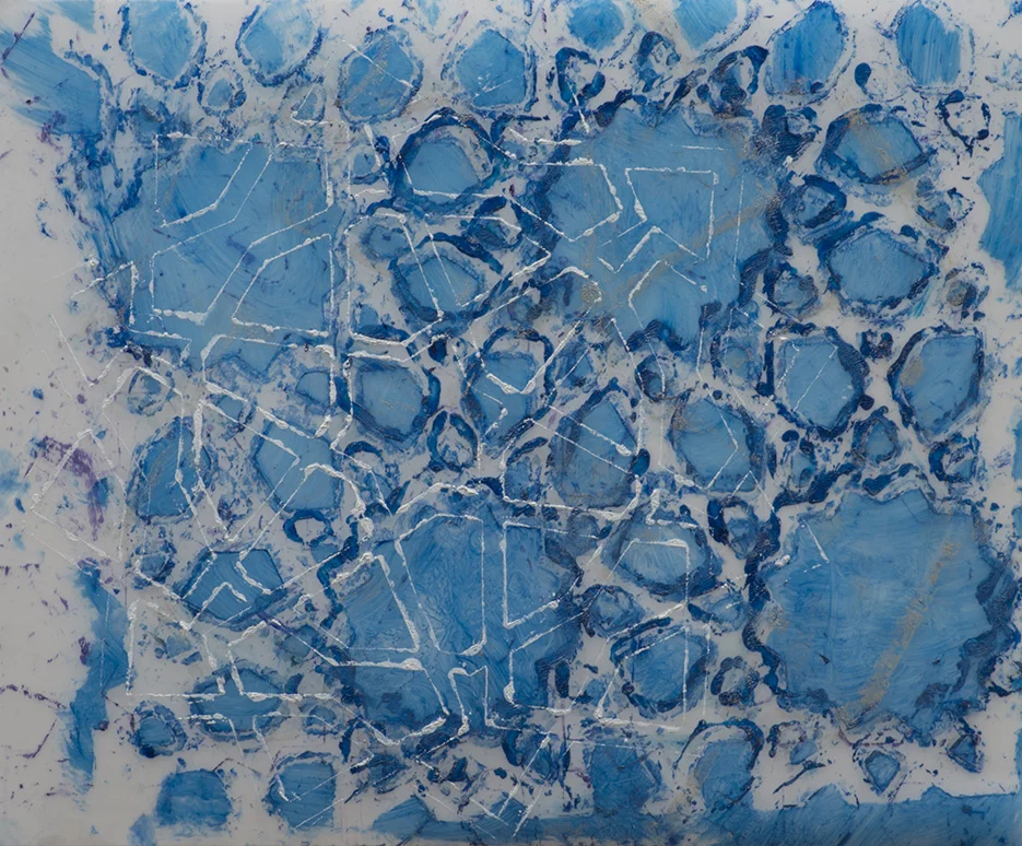 blue monoprint